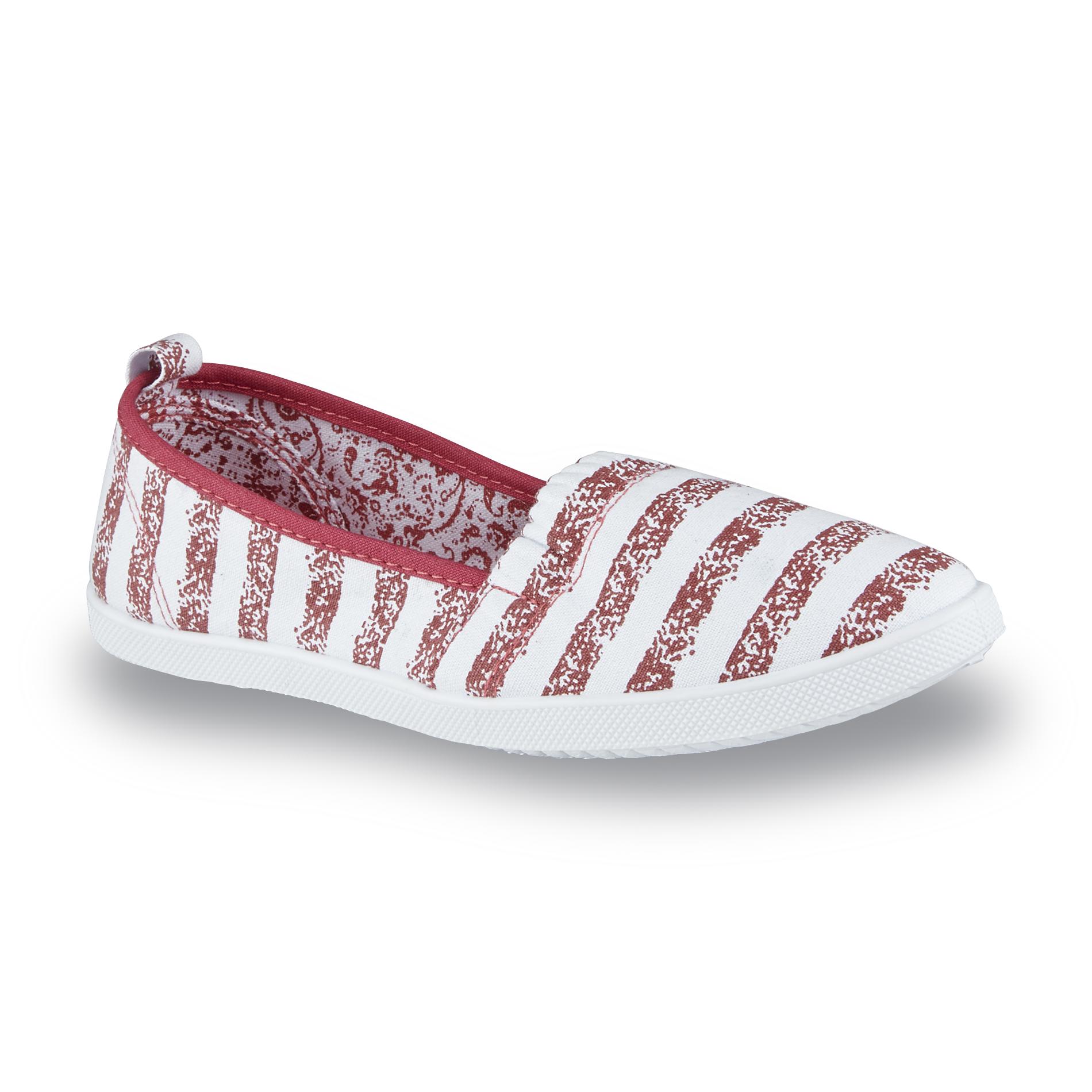 Basic Editions Women's Dakota Red/White/Striped SlipOn Shoe