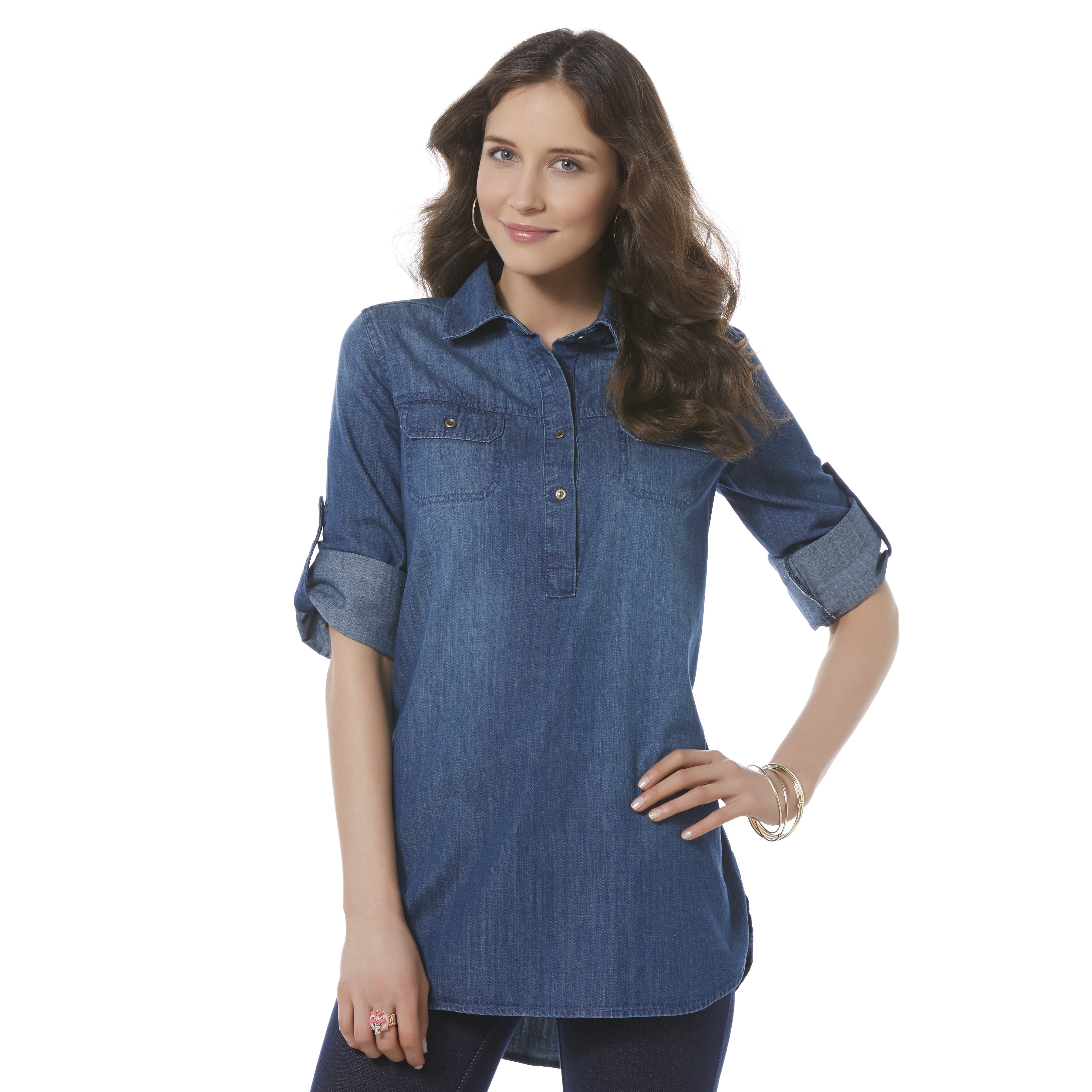 womens denim tunic shirt