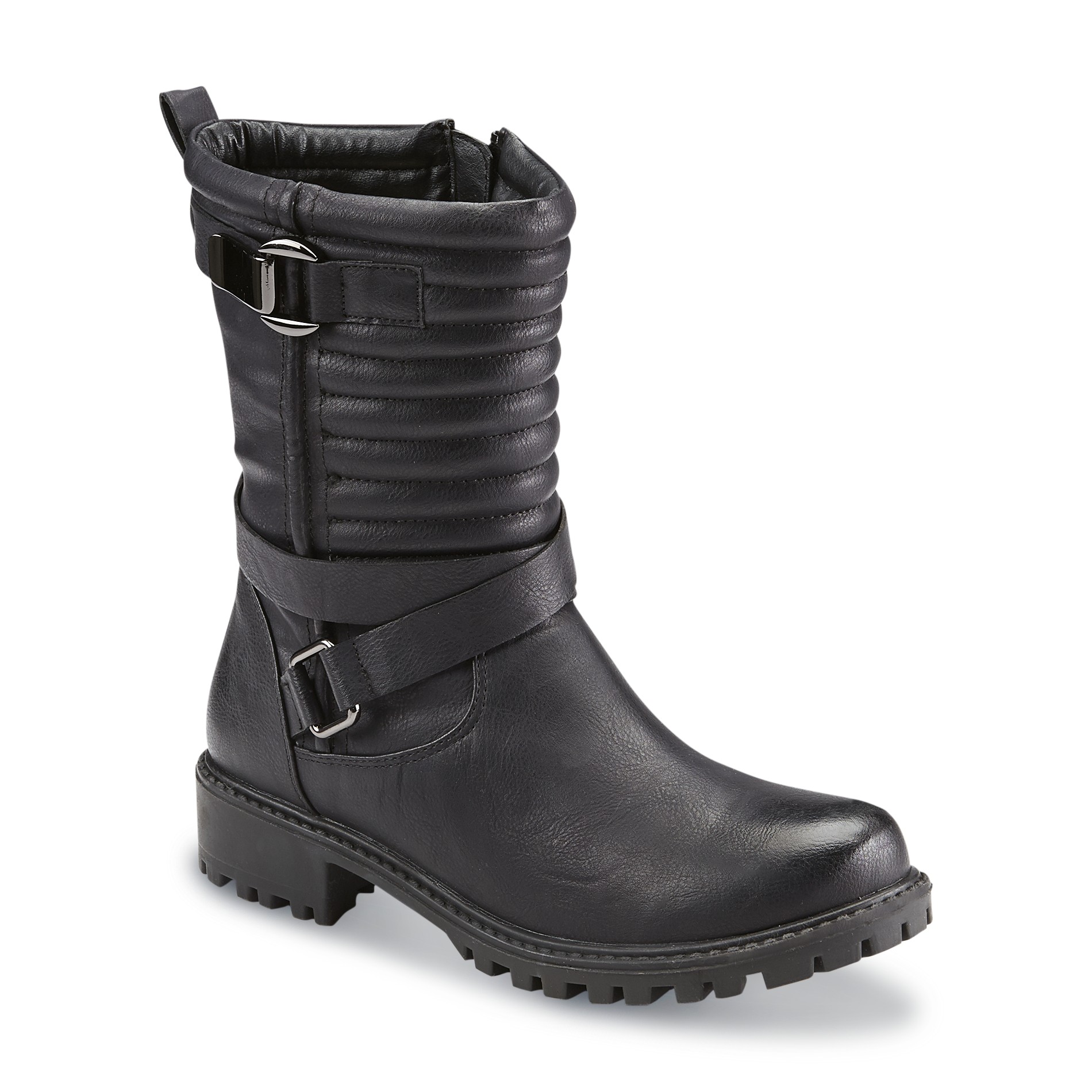 Qupid Women's Walsh Black MidCalf Moto Boot Shop Your