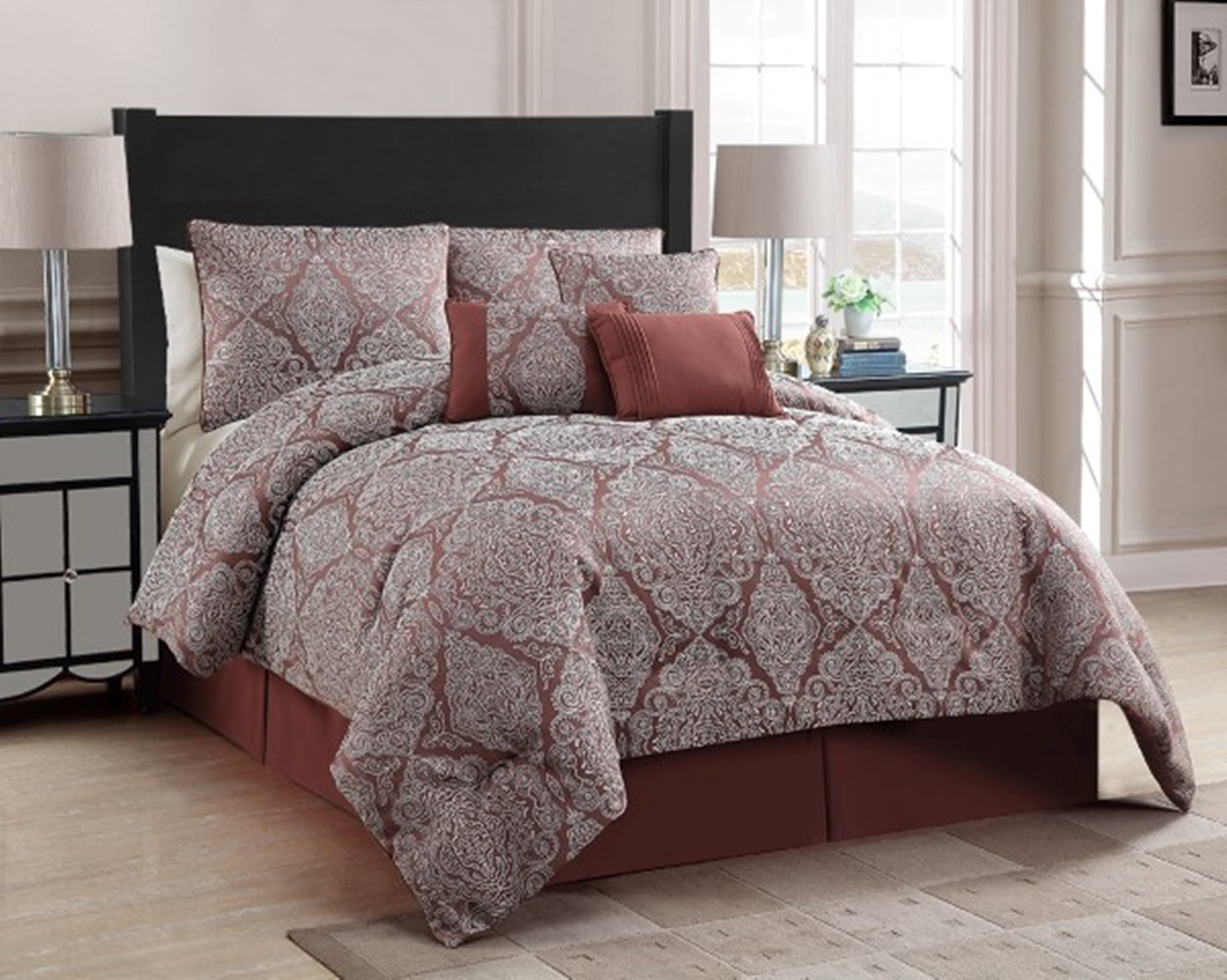 7-Piece Comforter Set - Berkley Jacquard  - Spice