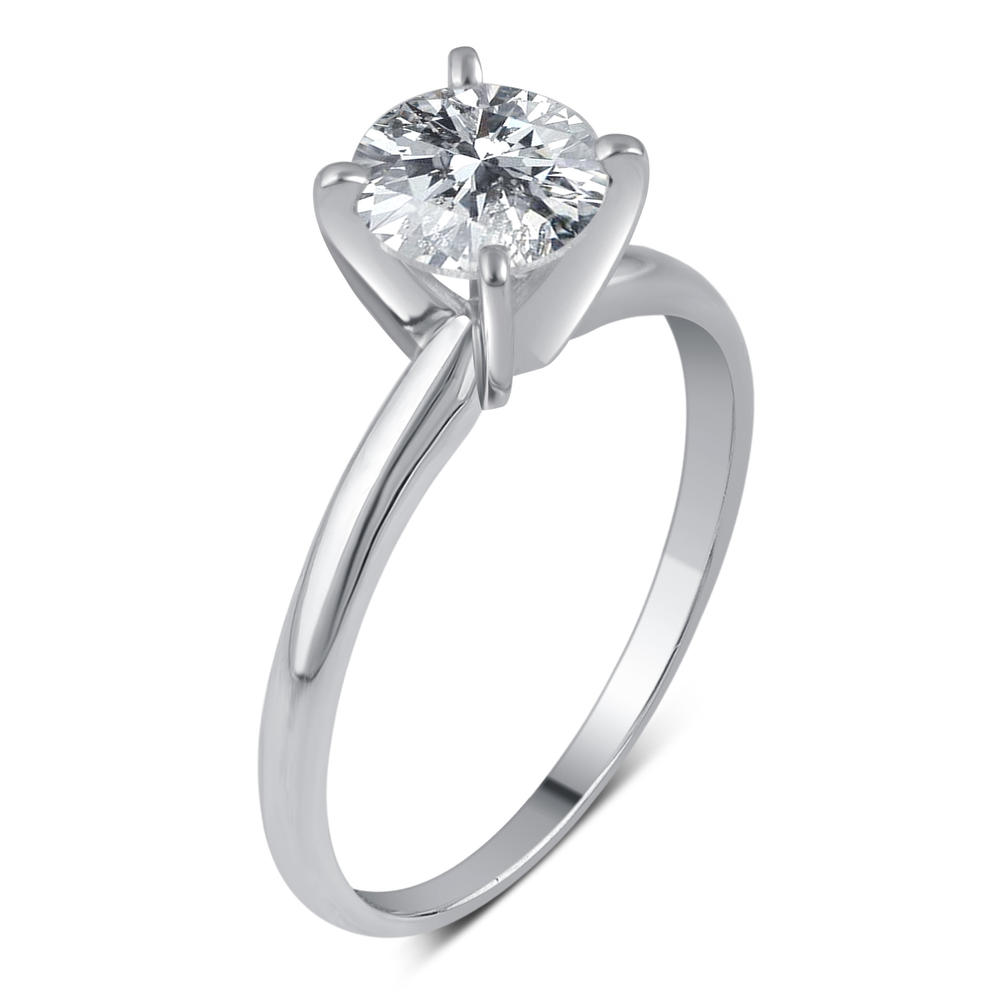 Tradition Diamond 14K White Gold 1 CTTW Certified Round Diamond Solitaire Ring