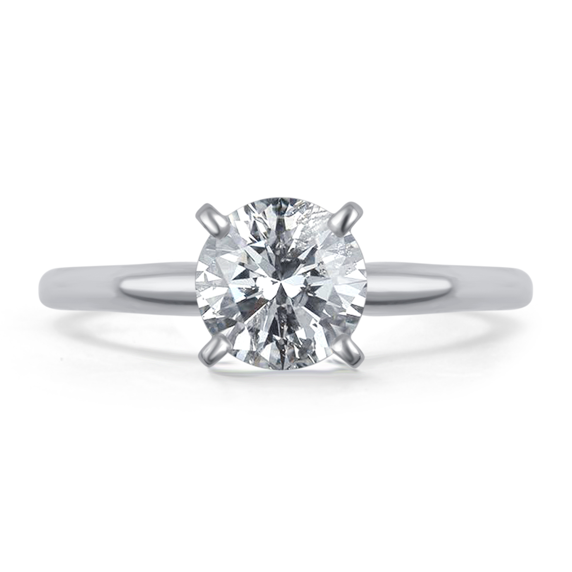 Tradition Diamond 14K White Gold 1 CTTW Certified Round Diamond Solitaire Ring