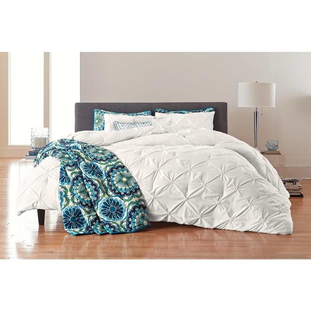 Solid Pintuck Comforter Set &#8211; White