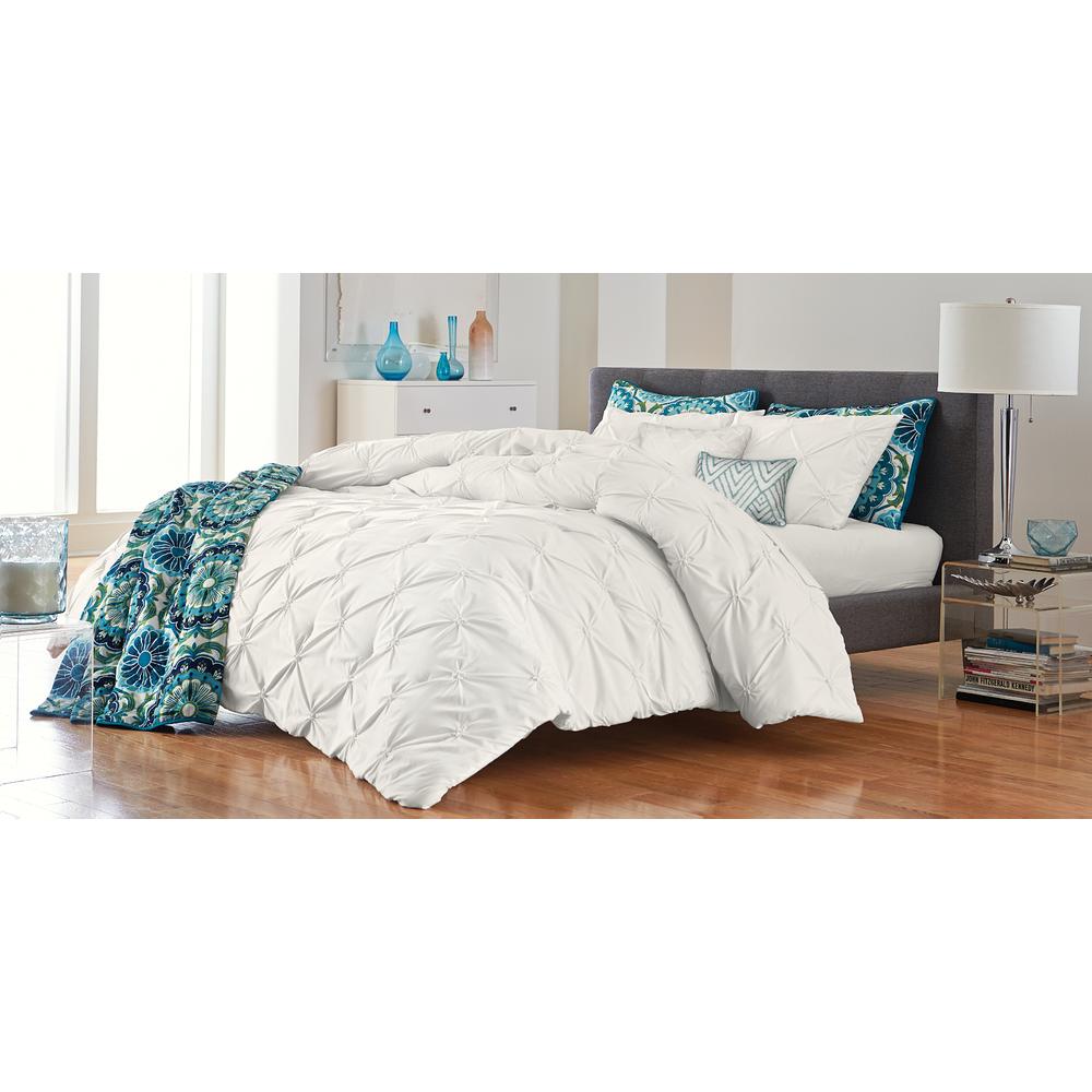 Solid Pintuck Comforter Set &#8211; White