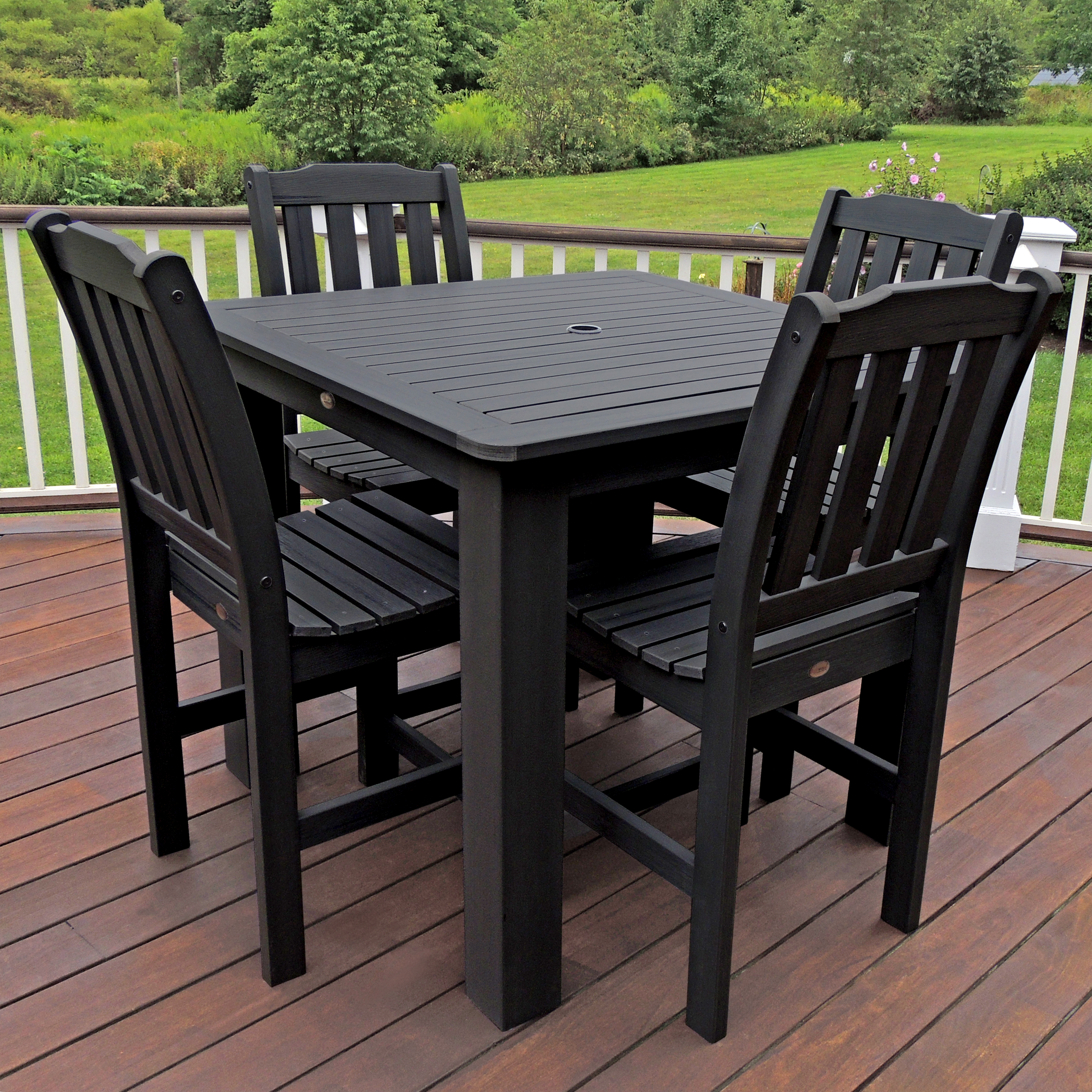 Highwood Eco-Friendly Counter Height Lehigh 5pc Square Synthetic Wood Outdoor Dining Set