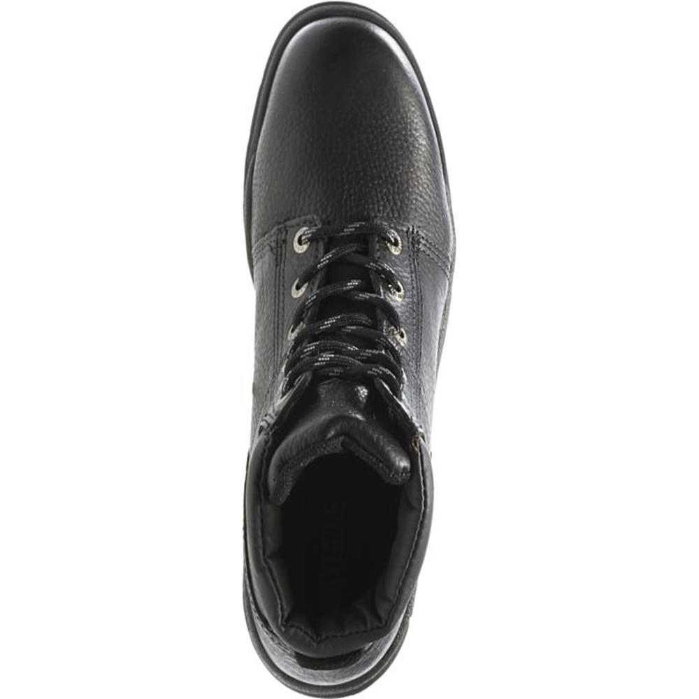 Men's Black Leather 6" Steel Toe Work Boot