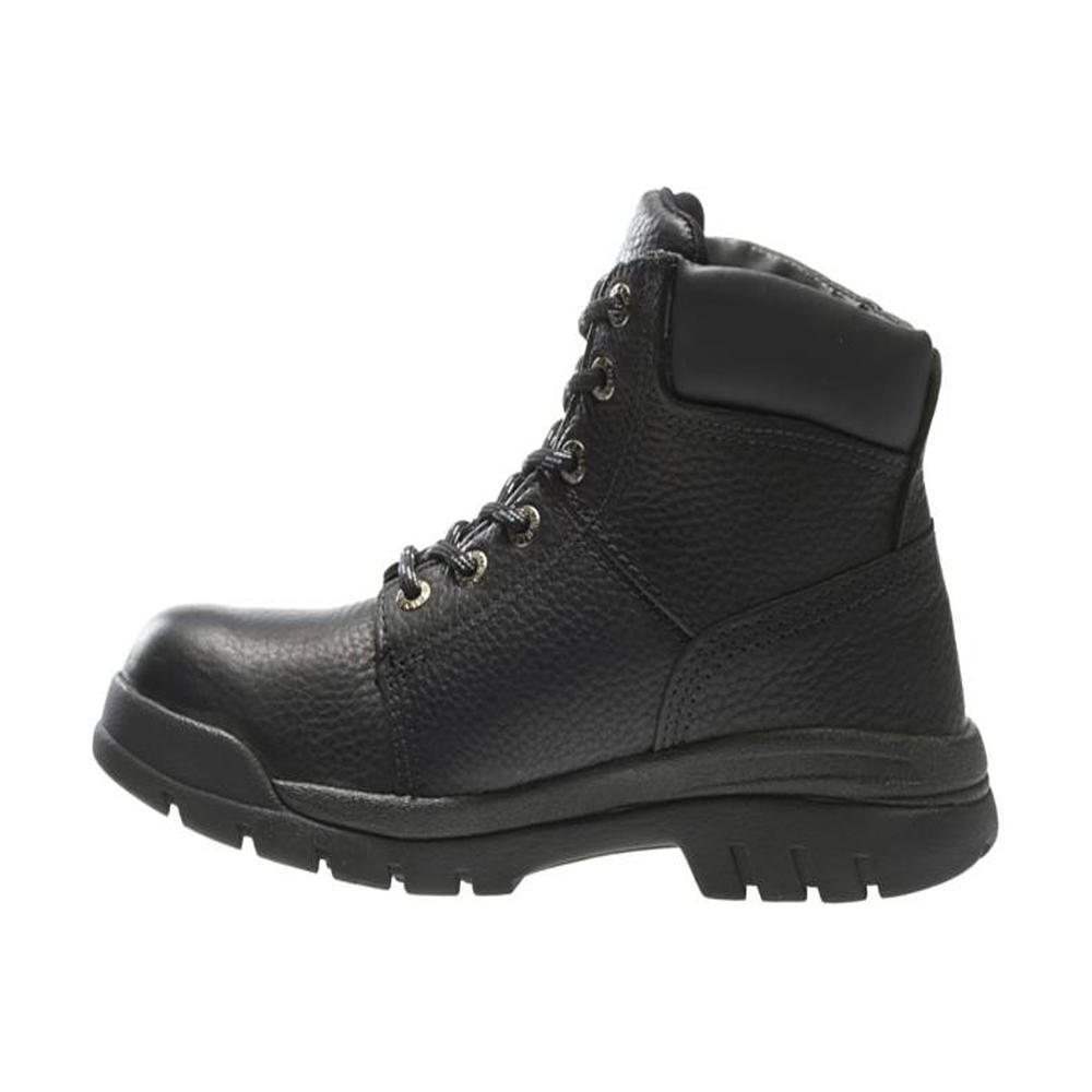 Men's Black Leather Slip-Resistant Work Boots