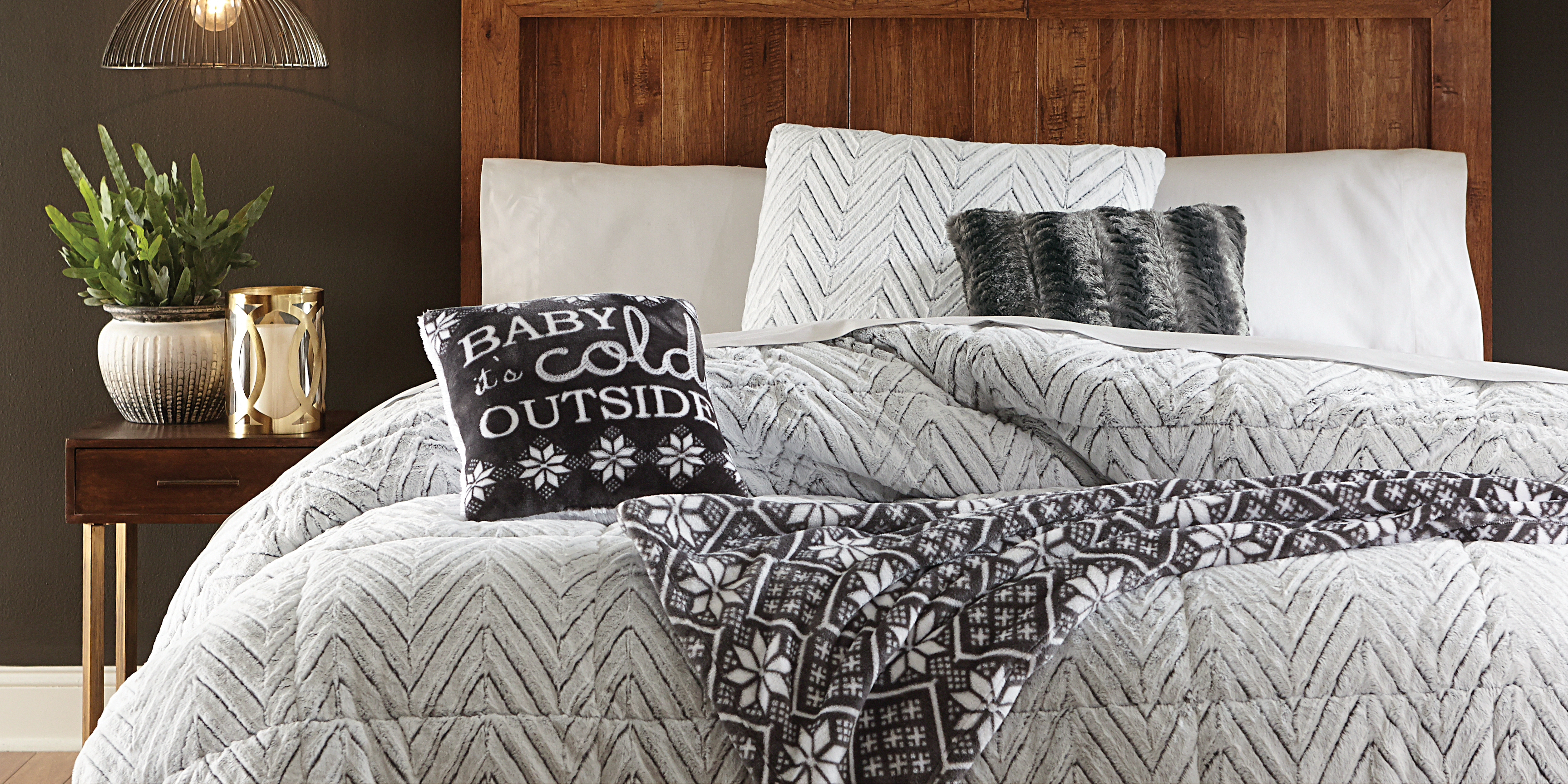 Cannon Faux Fur forter – Chevron Home Bed & Bath Bedding
