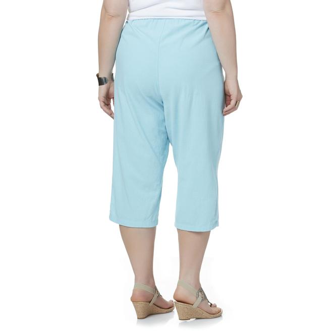 Basic Editions Women's Plus Capri Pants