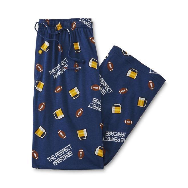 Joe Boxer Men's Pajama Pants Beer & Footballs