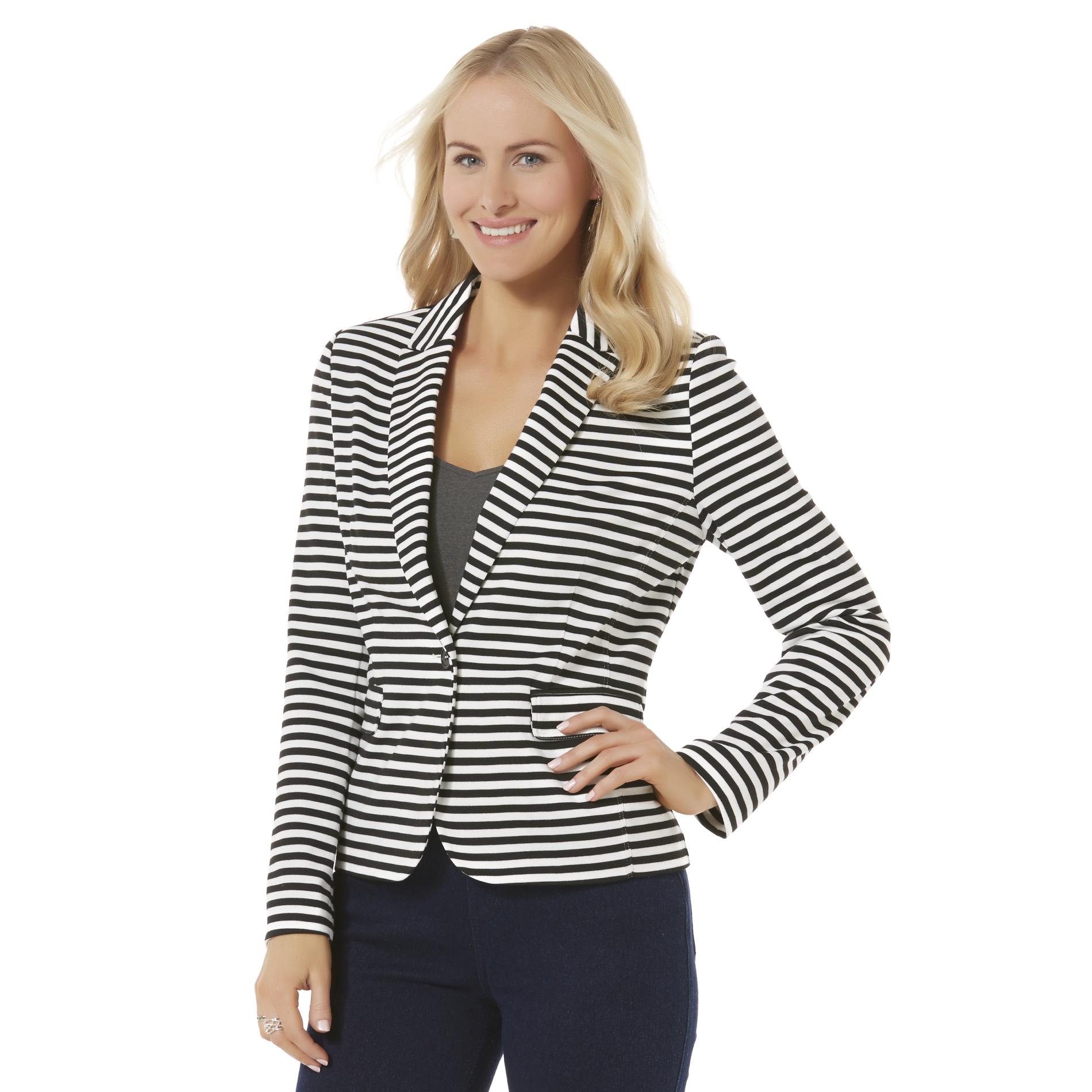 Covington Women #39 s Ponte Knit Blazer Striped Clothing Shoes Covington Women #39 s Ponte Knit Blazer Striped Clothing Shoes