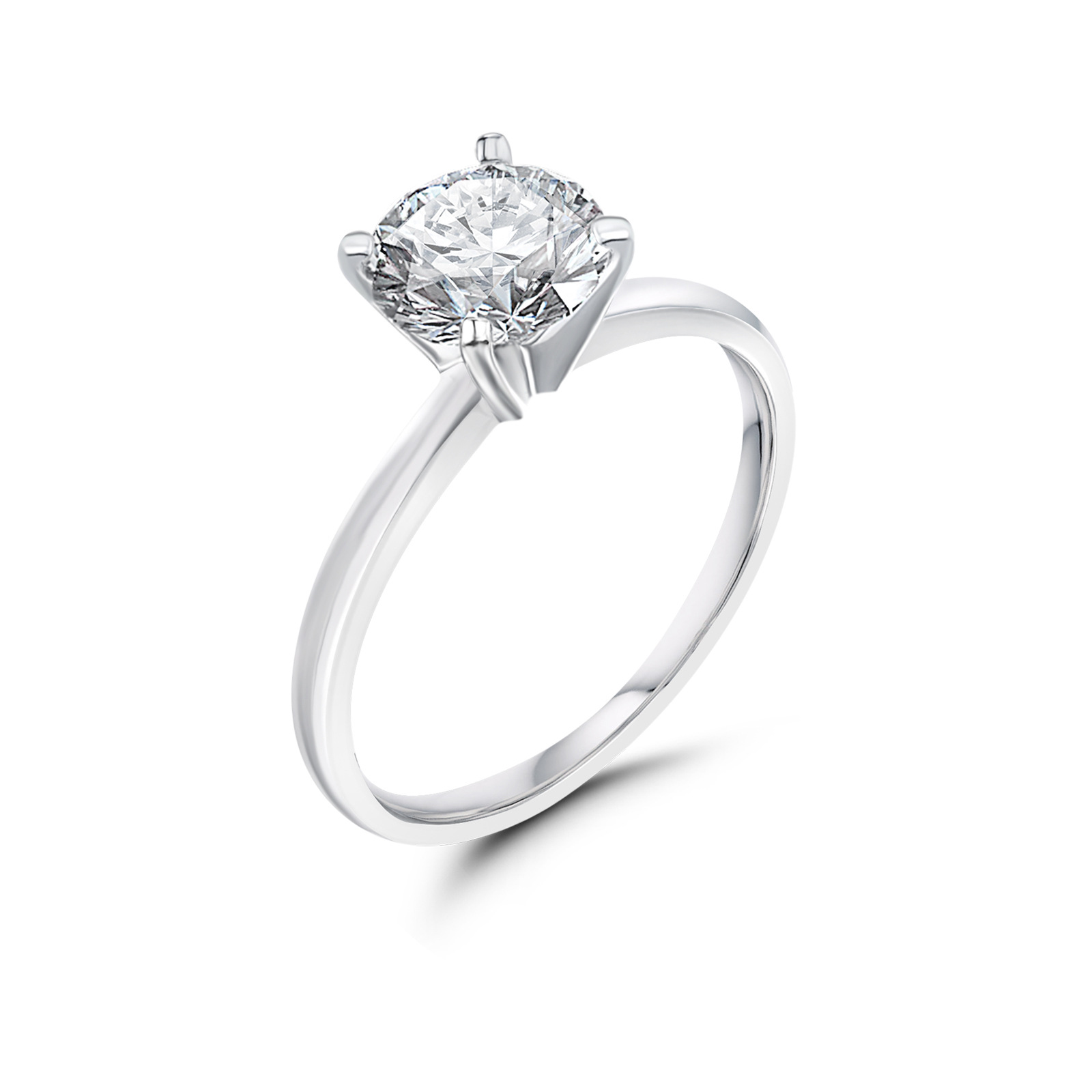 Tradition Diamond GIA Certified 1/2 CT T.W Round Diamond Solitaire Engagement Ring in 14K White Gold