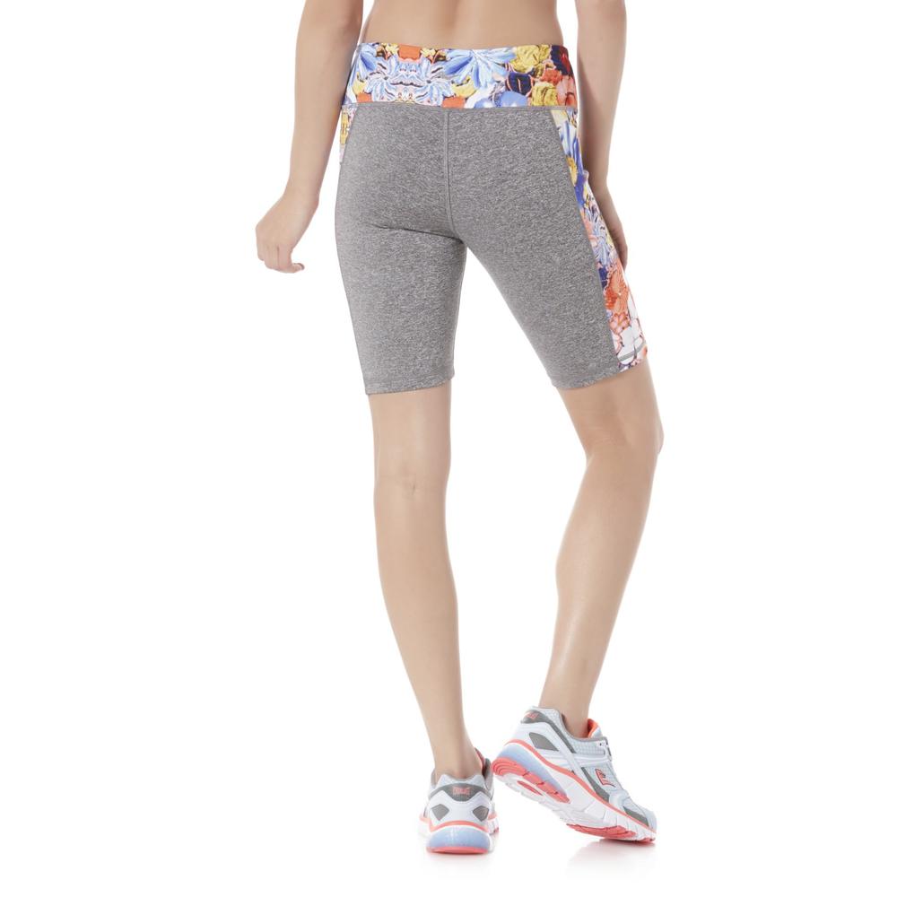 Women's Pieced-Panel Athletic Shorts - Floral