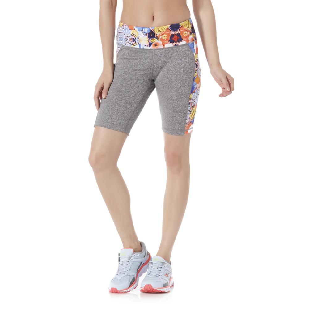 Women's Pieced-Panel Athletic Shorts - Floral