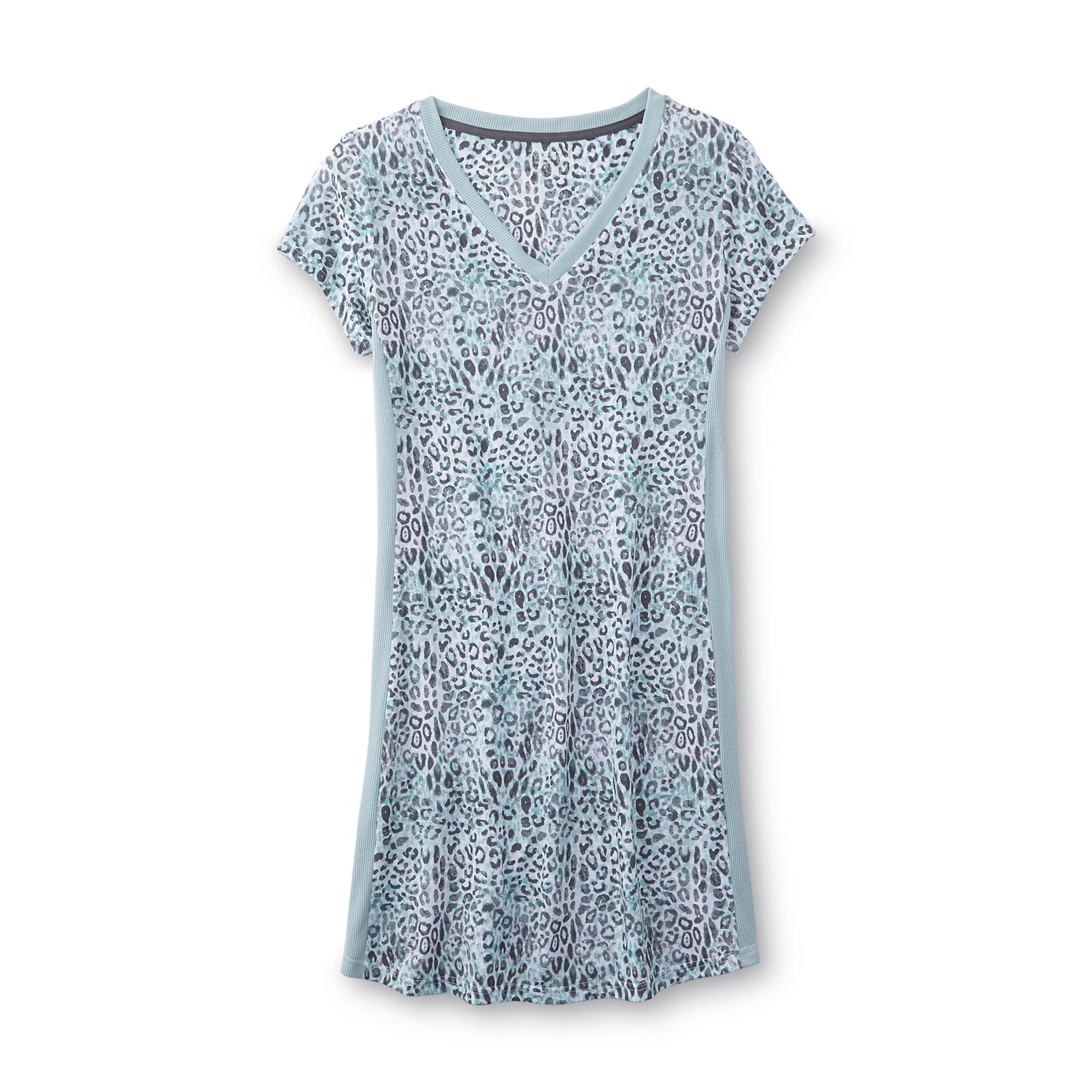 Women's Plus Short-Sleeve Nightgown - Animal Print