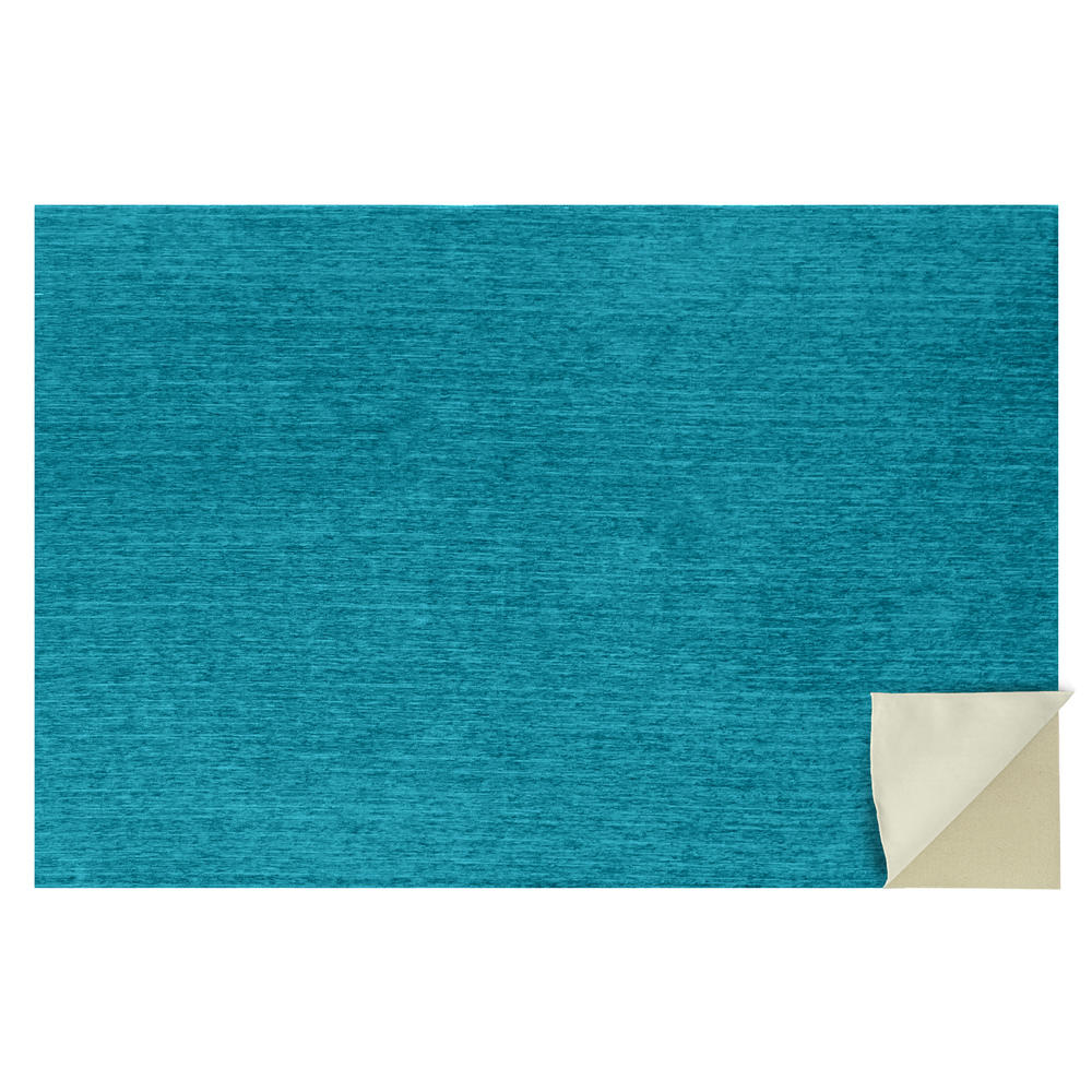 Ruggable 2-Pc. Washable Rug System Solid Chenille - Aqua Blue