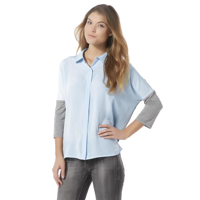 Metaphor Women's Mixed Media Blouse Sears