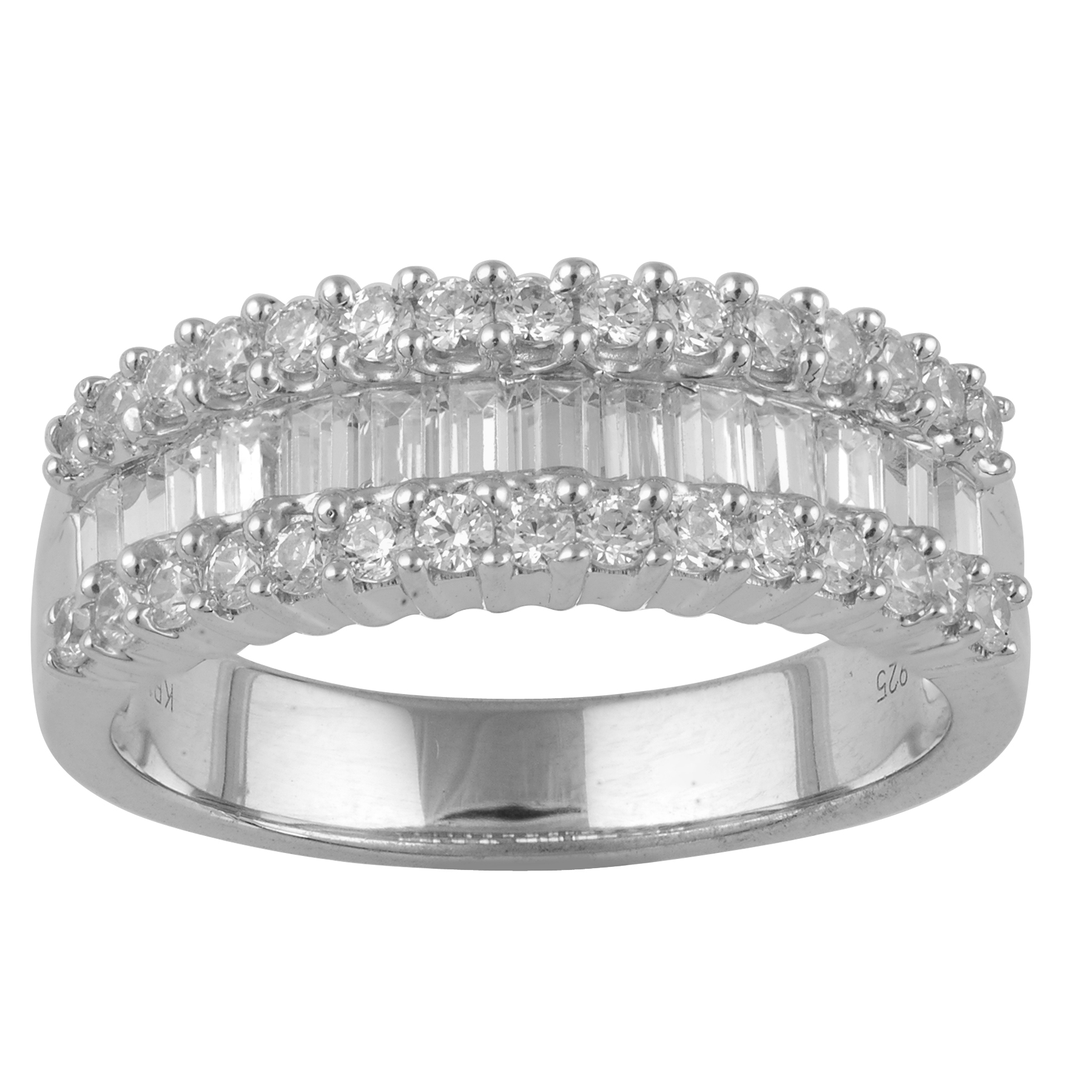 Sterling Silver 1.0 CTTTW Diamond Band Ring