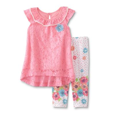 Infant & Toddler Girl's Lace Dress & Leggings - Floral