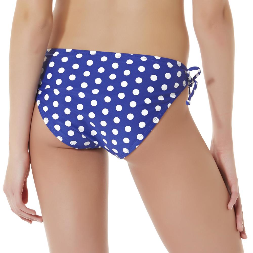 Junior's Side-Loop Bikini Swim Bottoms - Polka Dot