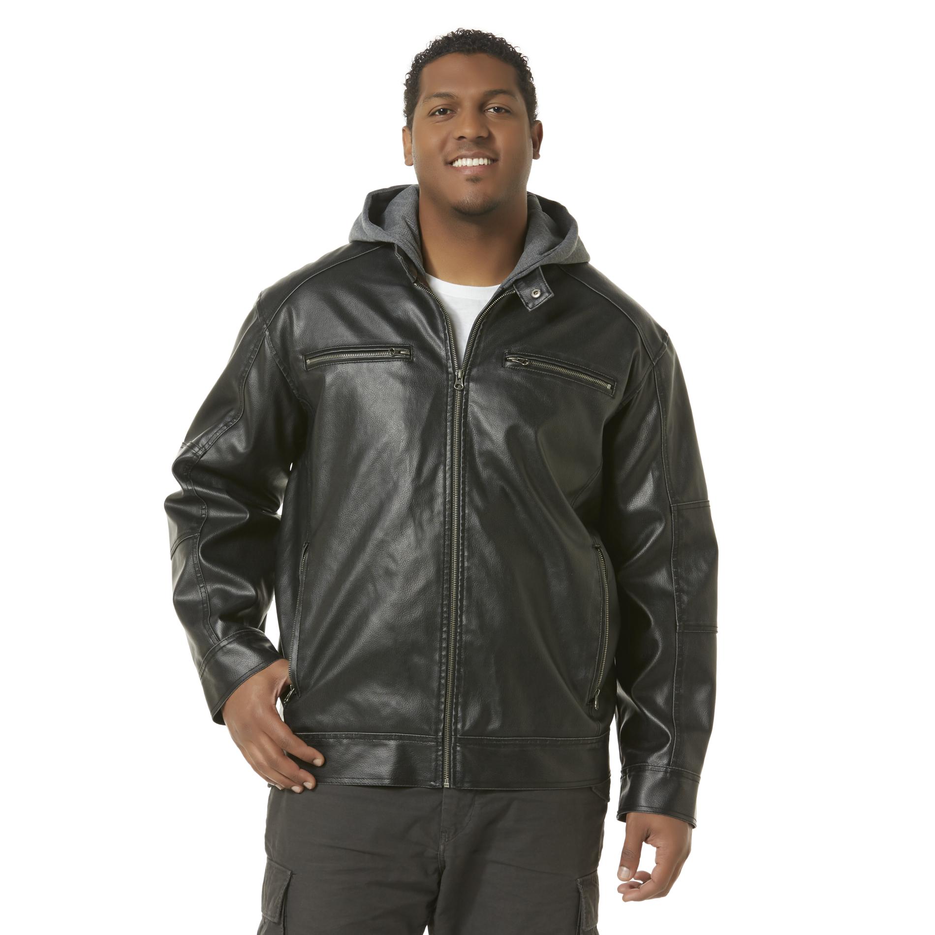 Route 66 Men's Big & Tall Hooded Biker Jacket Kmart