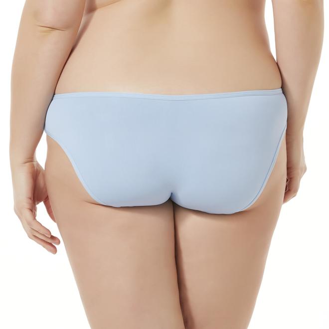 Simply Emma Women's Plus 3Pack Microfiber Bikini Panties
