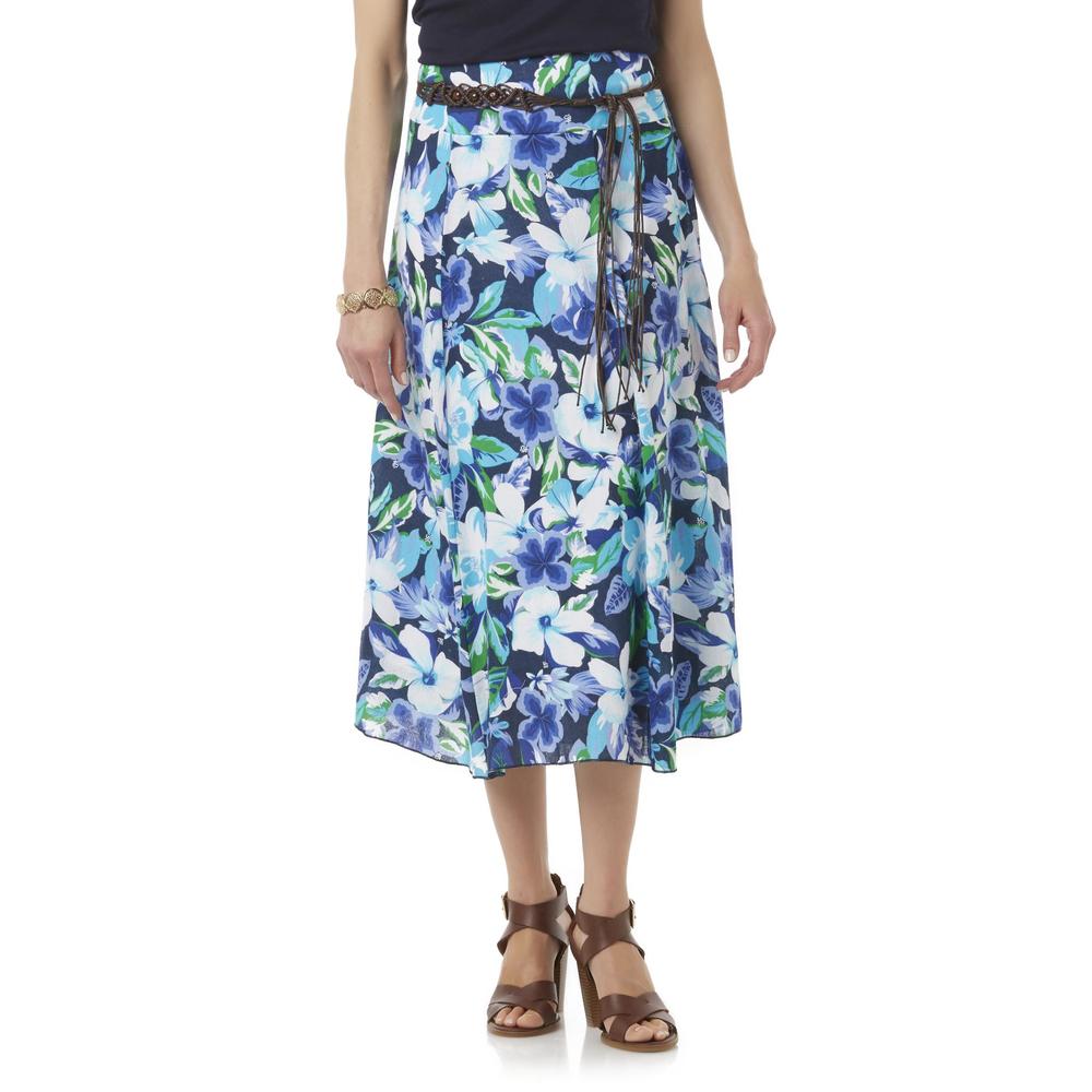 Women's Skirt & Belt - Floral Print