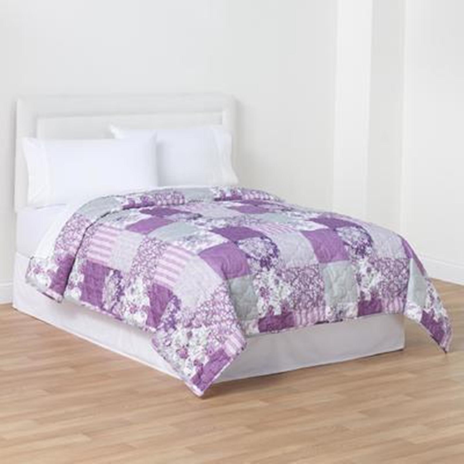 Lightweight Bedding Quilt Floral Print Synthetic Woven King Twin Full