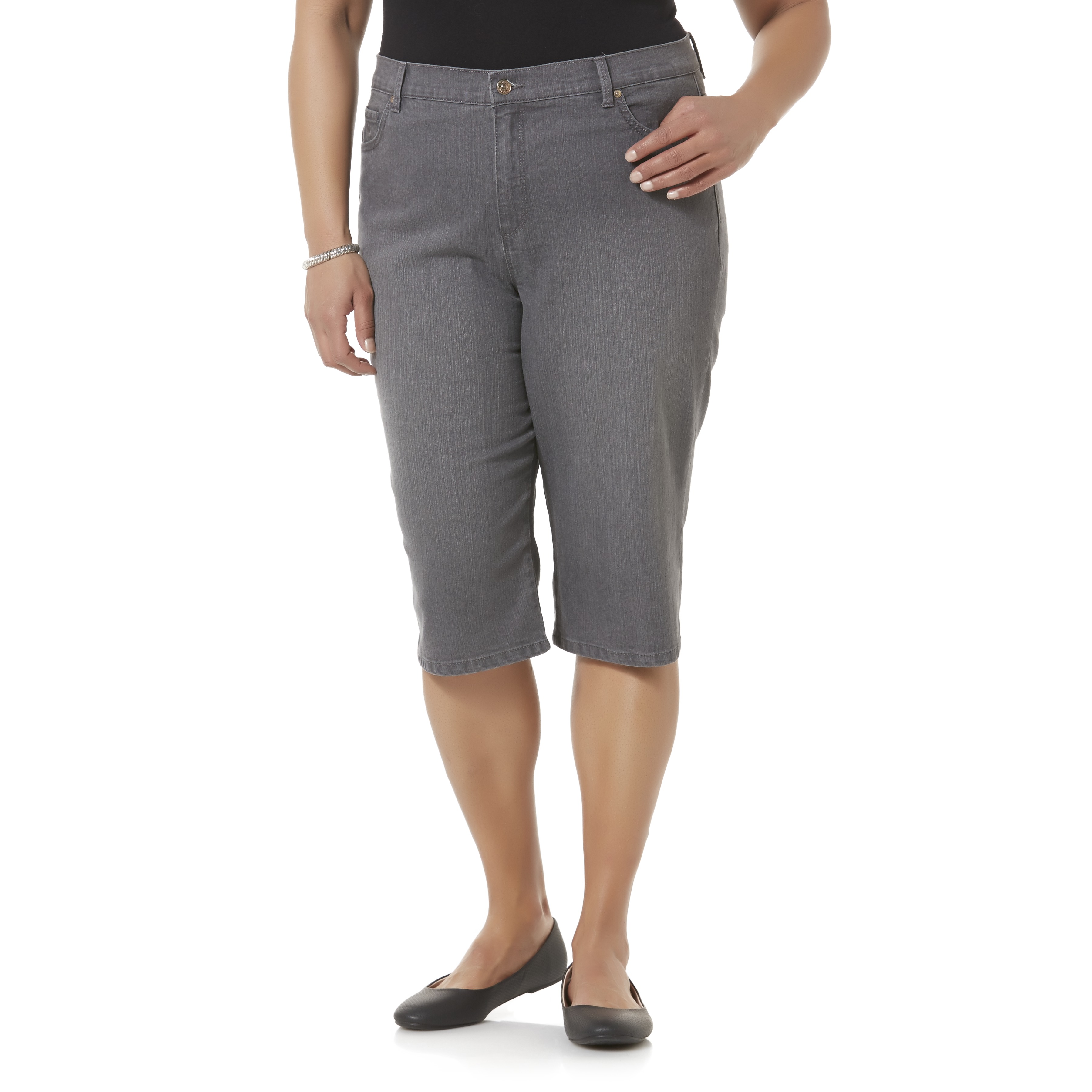 Gloria Vanderbilt Women's Plus Amanda Denim Skimmer Shorts Shop Your