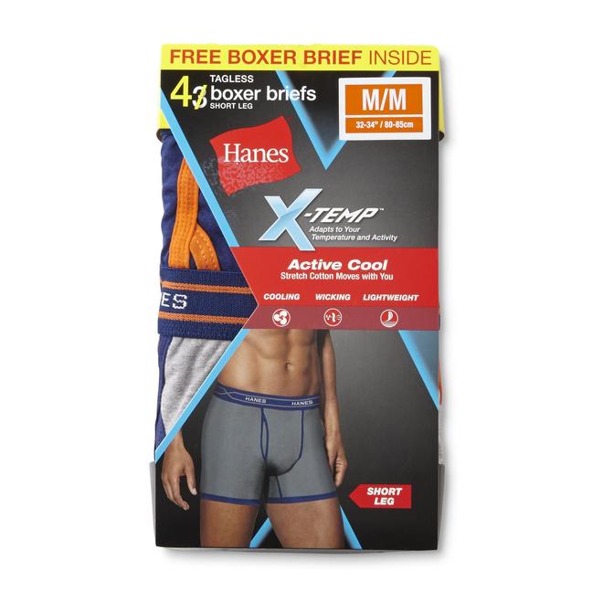 Hanes Men's 4Pairs XTemp Short Leg Boxer Briefs