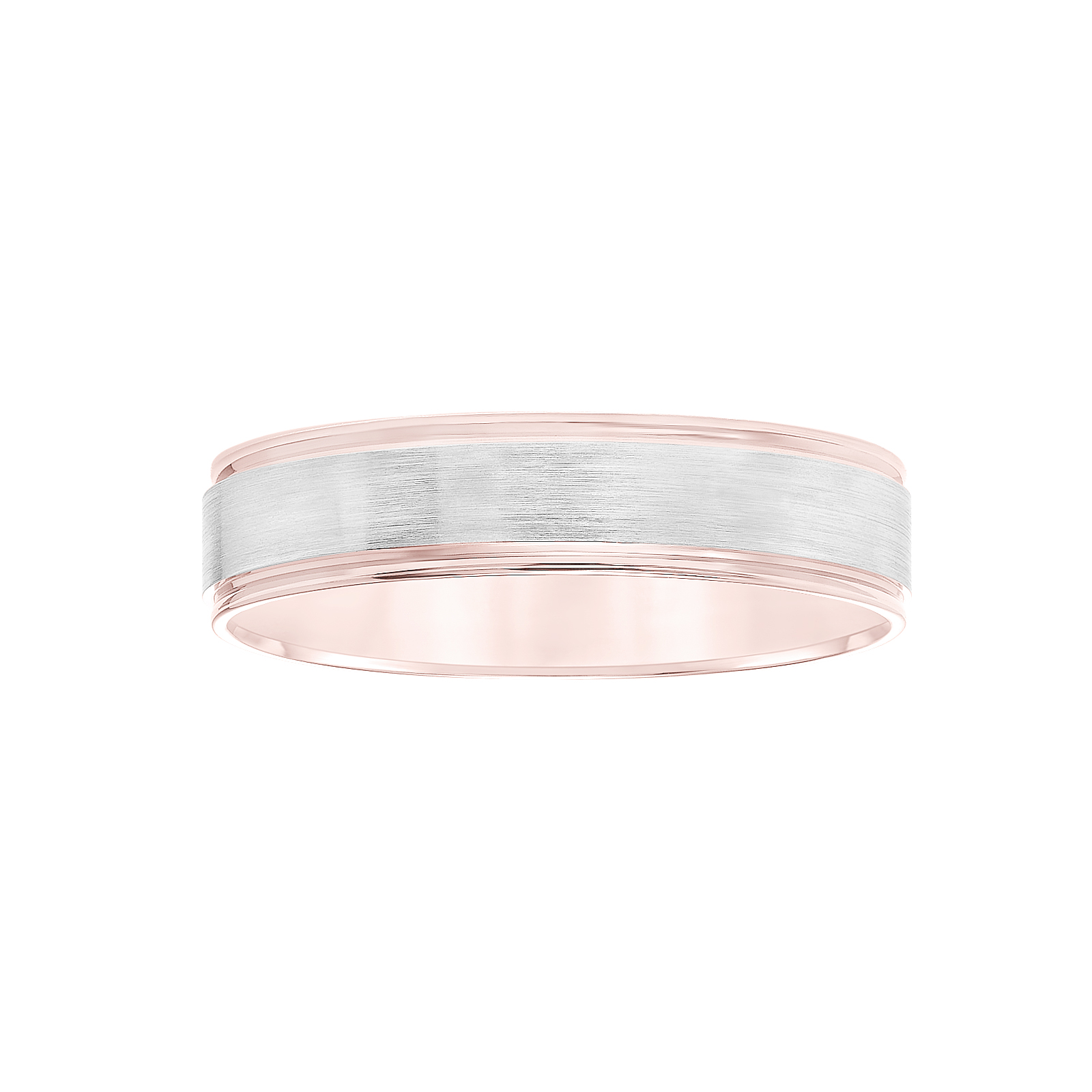 10K Classic 5mm White and Rose Gold Band