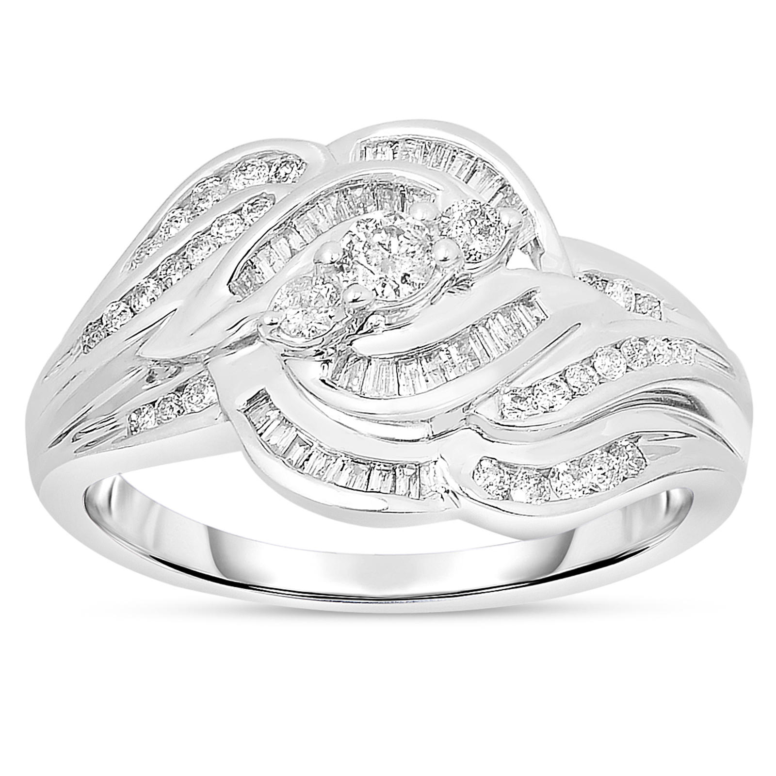 Linked In Love Platin&#233;e 1/2cttw Diamond Engagement Ring - Size 7 Only