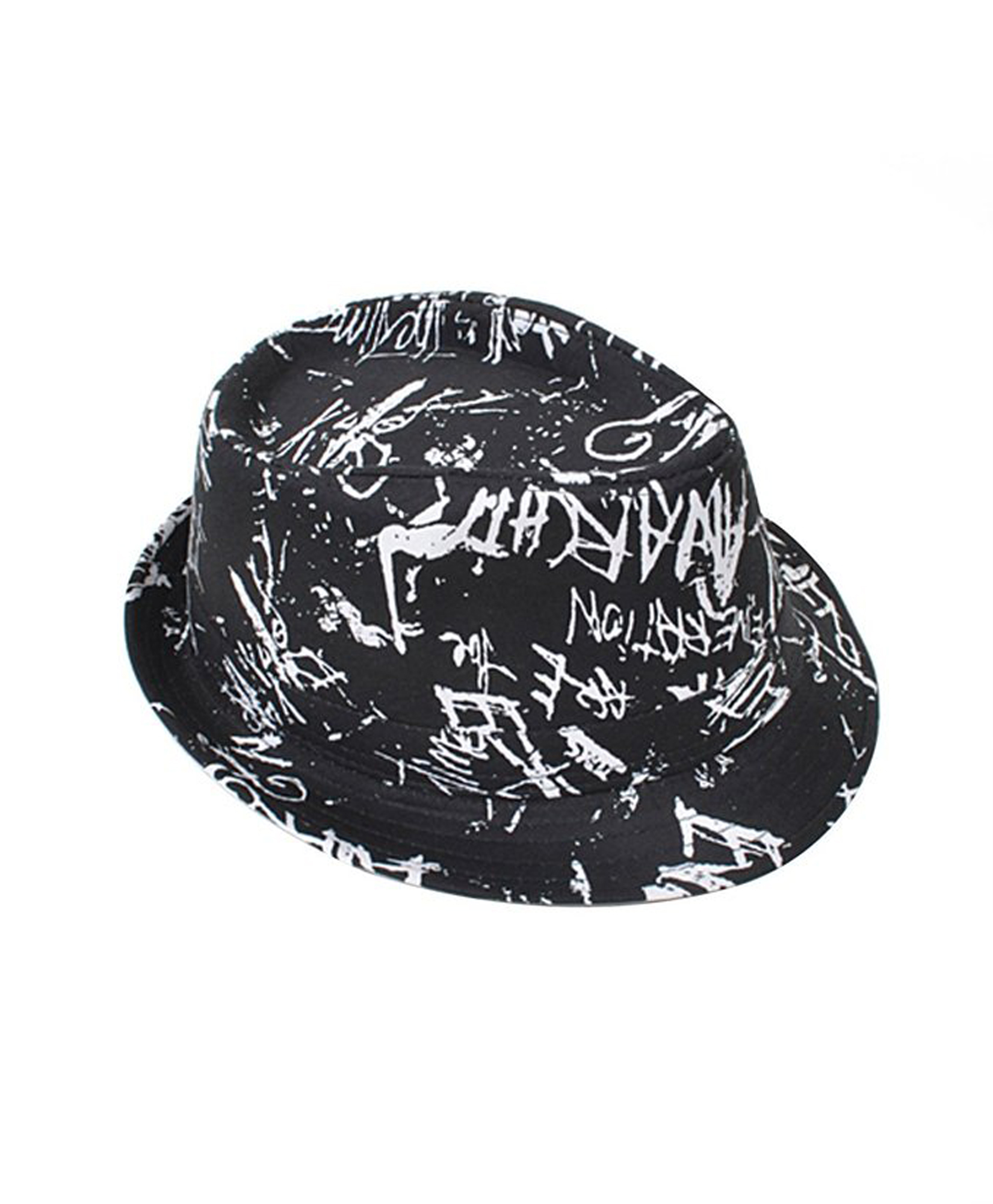 Men's Graffiti Print Fedora Hat