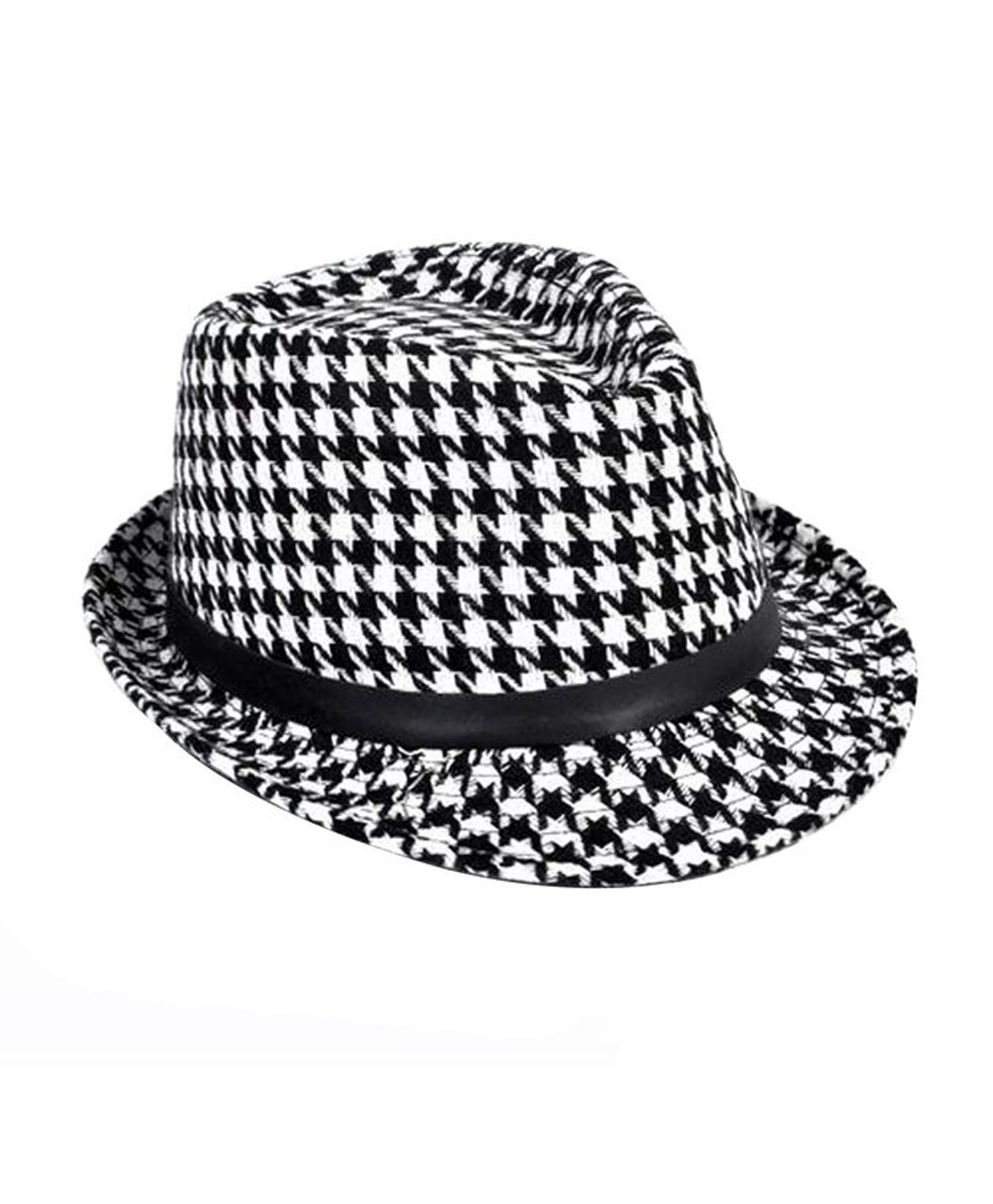 Houndstooth Pattern Men's Fedora Hat