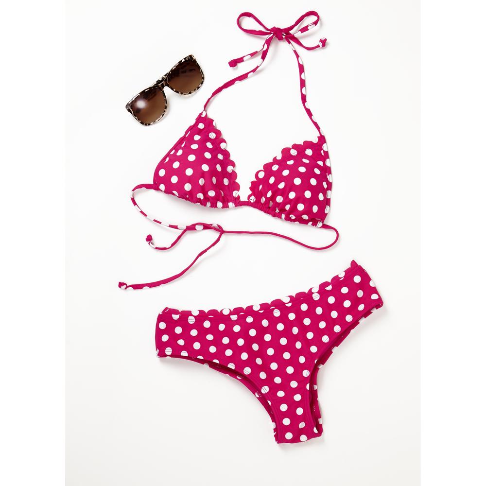 Junior's String Bikini Swim Top - Polka Dot