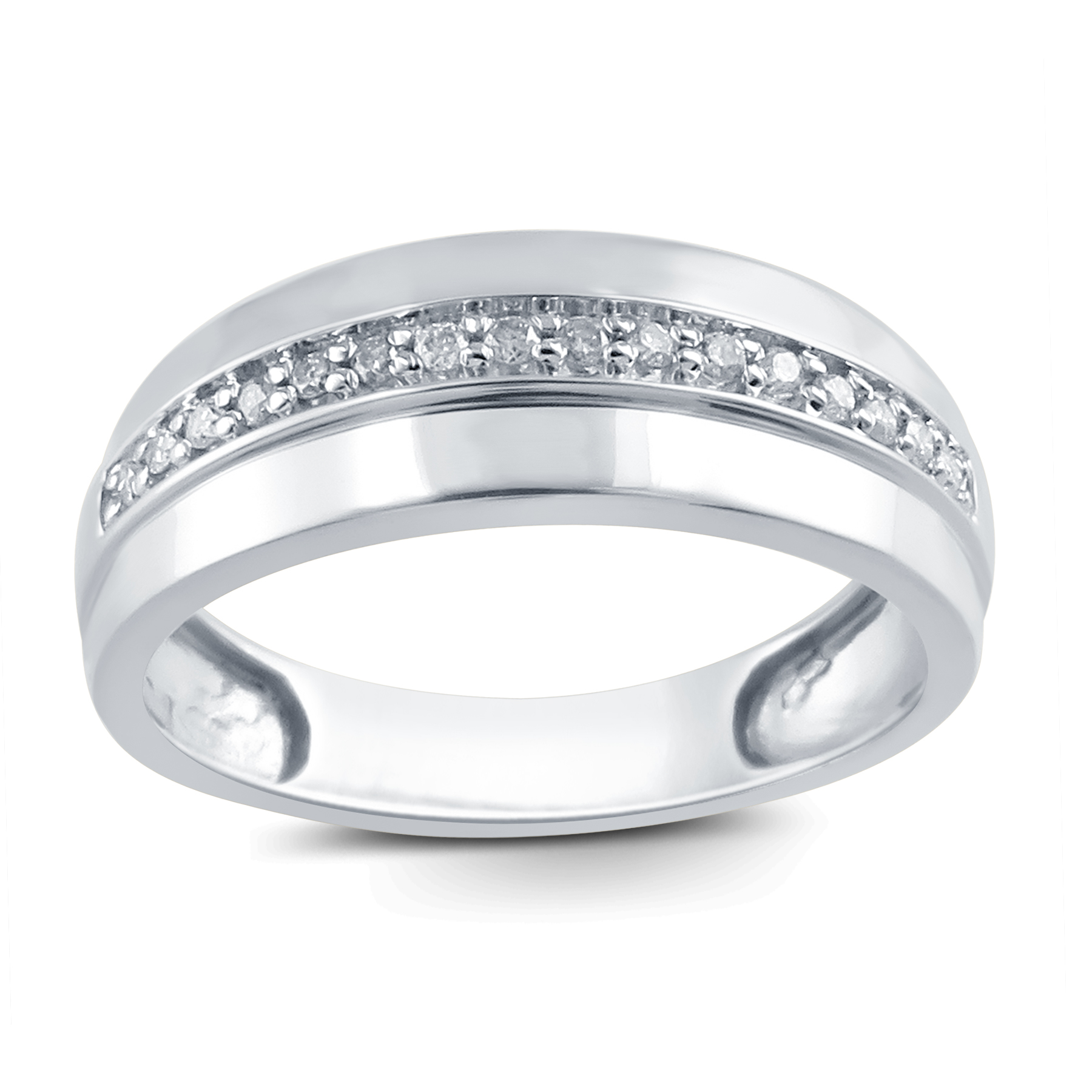 Men's 10K White Gold .16 CTTW Certified Diamond Ring
