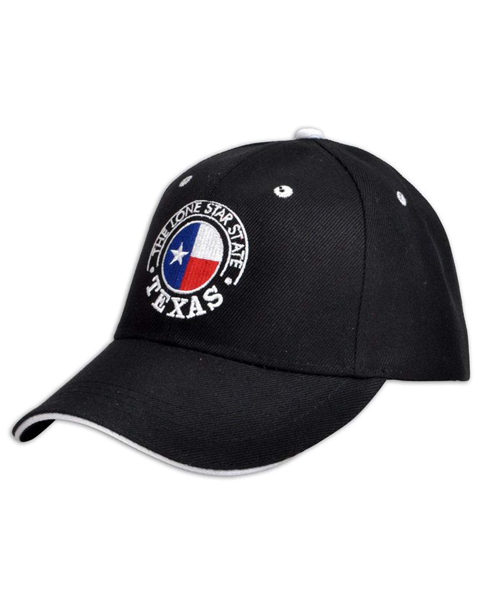 Texas State Flag Embroidered Black Baseaball Cap
