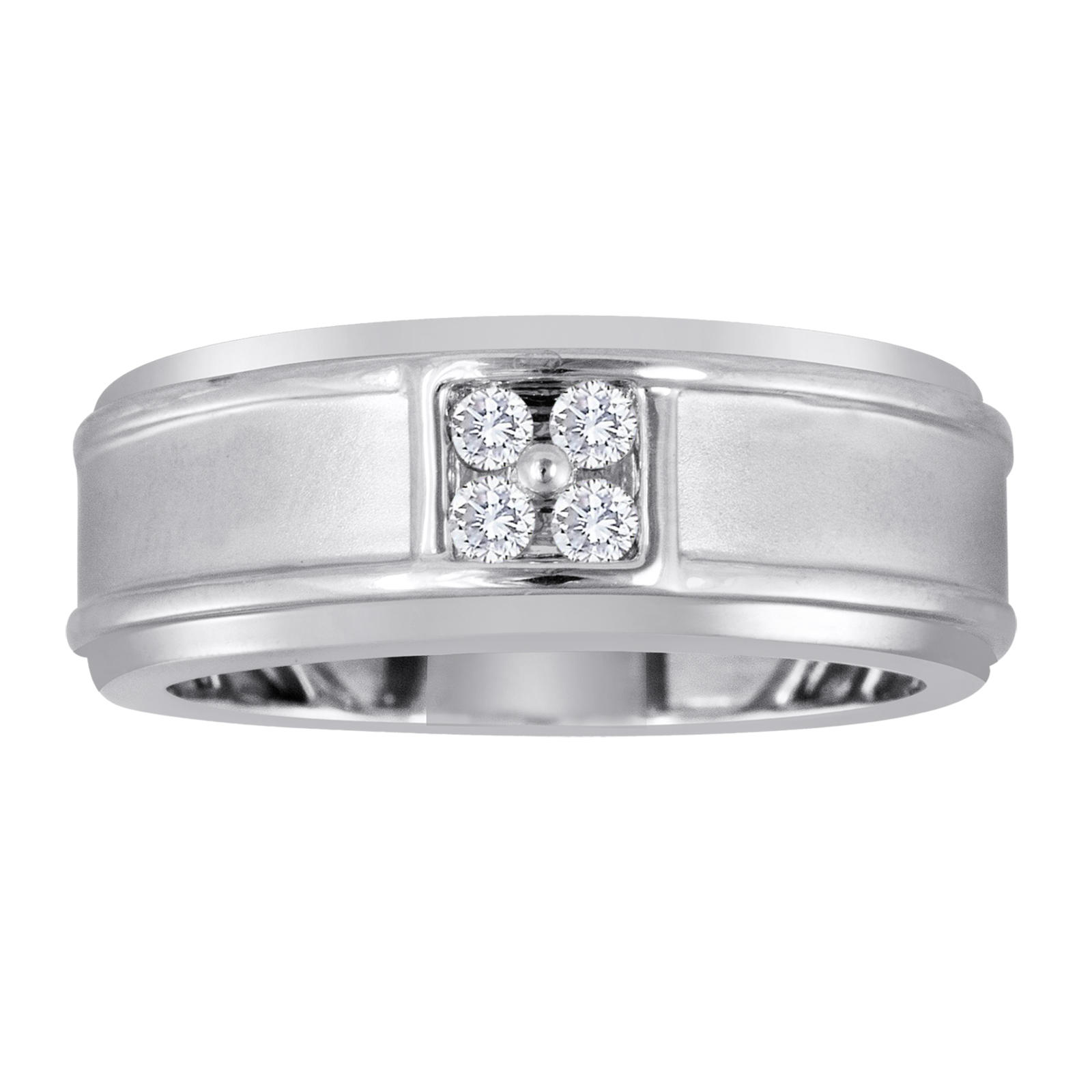 Linked In Love Platin&#233;e 1/5CTTW Diamond Mens Wedding Band - Size 10.5 Only