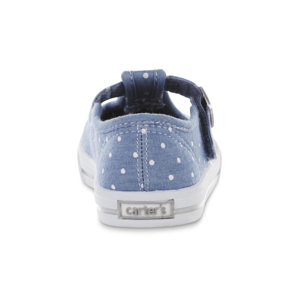 Girl's Lorna Blue/Polka-Dot T-Strap Sneaker