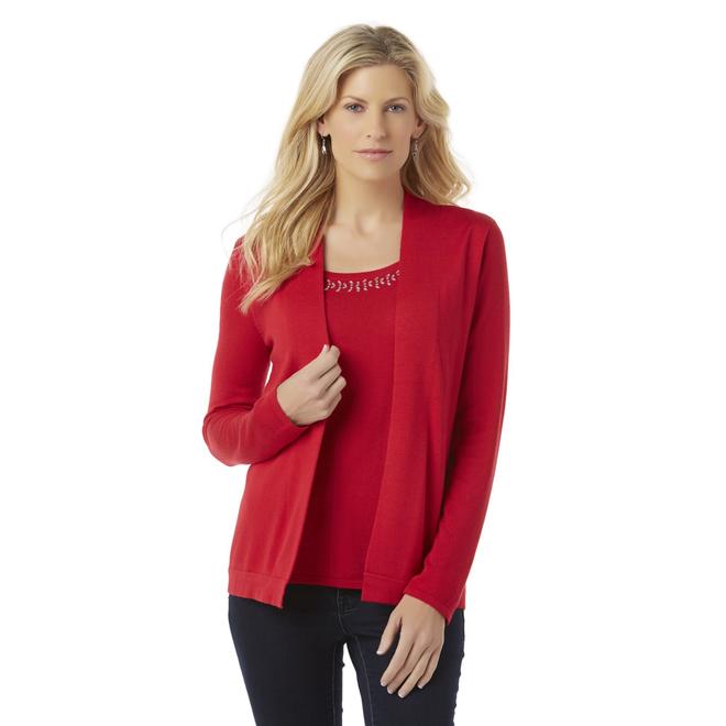 Basic Editions Women's LayeredLook Sweater