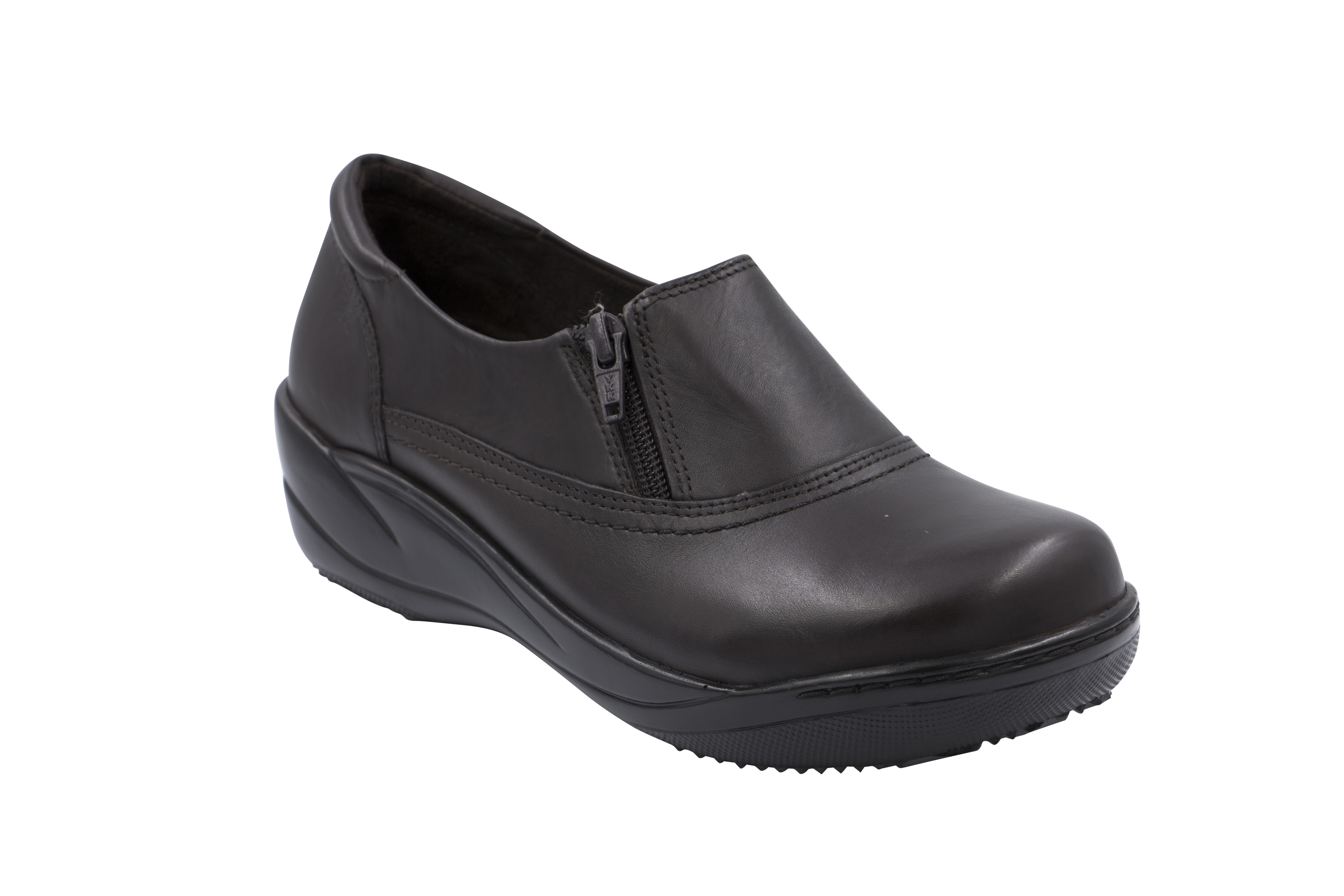 AnyWear Women's Maggie Brown Leather Step In Shoe
