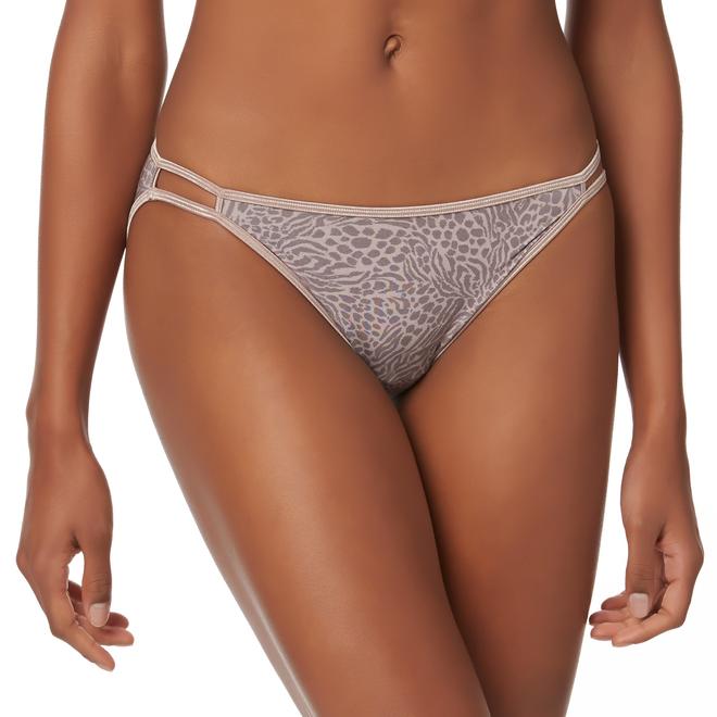 Vanity Fair Women's Illumination String Bikini Panties Animal Print