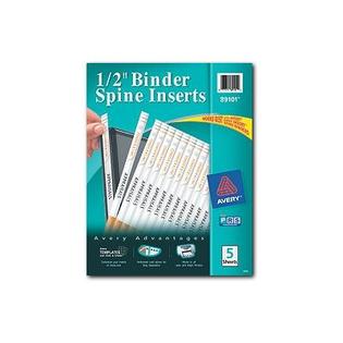 Avery Avery Binder Spine Inserts, 1/2" Spine Width, 16 ...