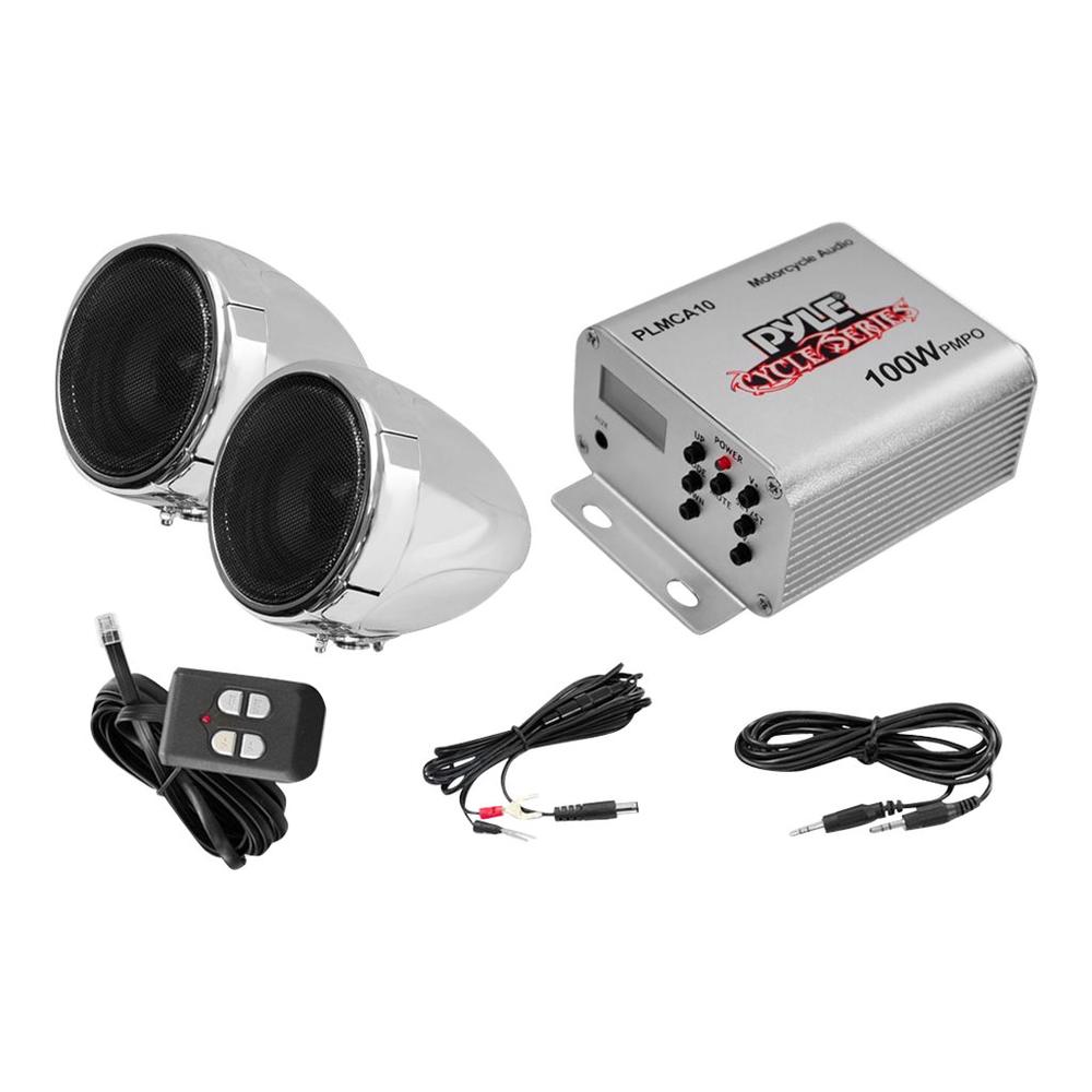 Pyle PLMCA10 Handlebar-Mount Mini-Amp With Weatherproof Speakers