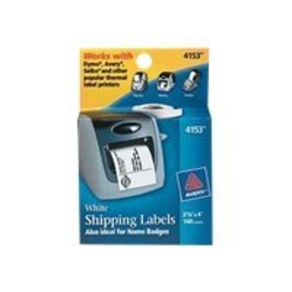Avery Multipurpose Label - 4" Width x 2.13" Length - 140 / Box - Rectangle - 140/Roll - Direct Thermal - White