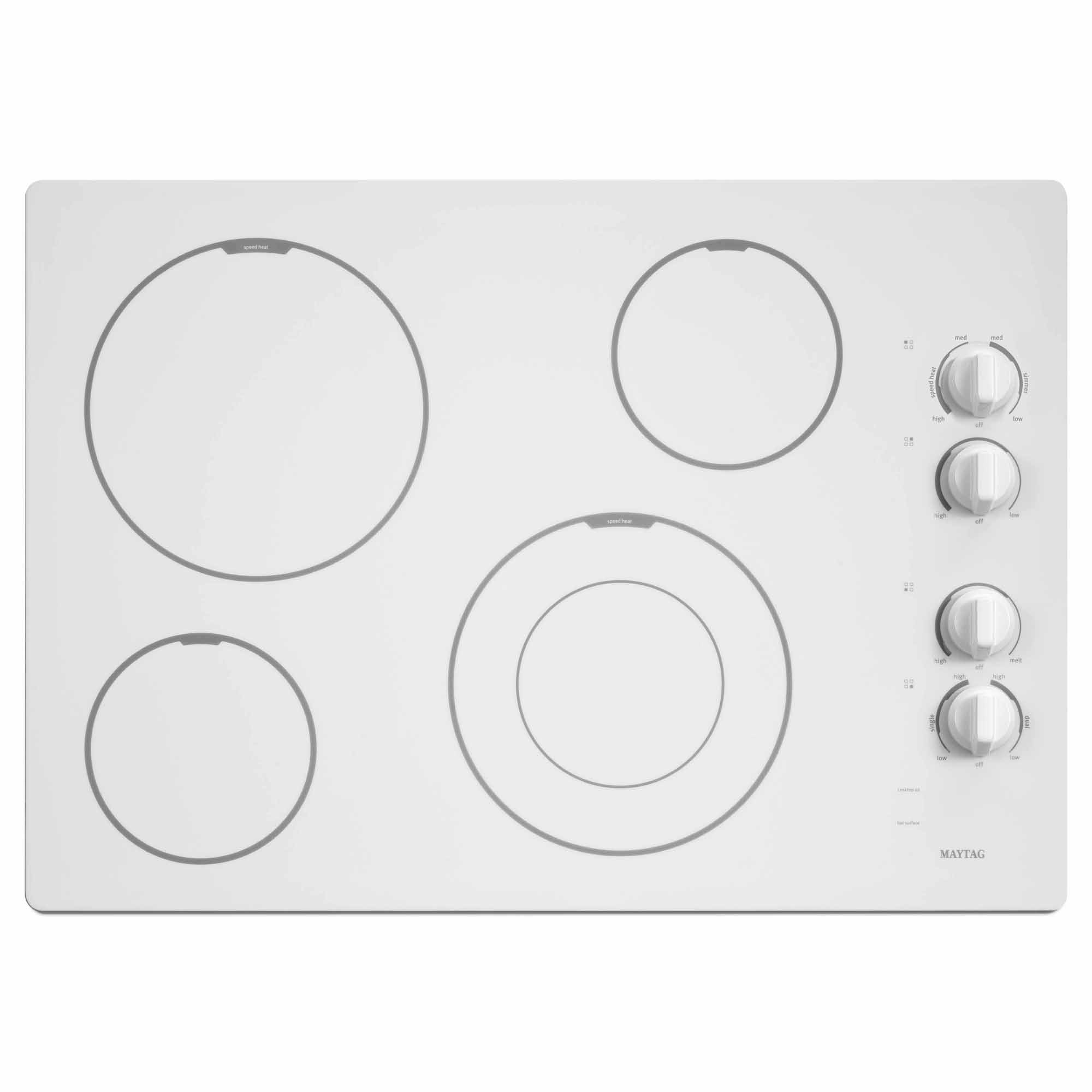 Maytag 30 Electric Glass Cooktop w\/ Dual-Choice Element - White - MEC7430BW