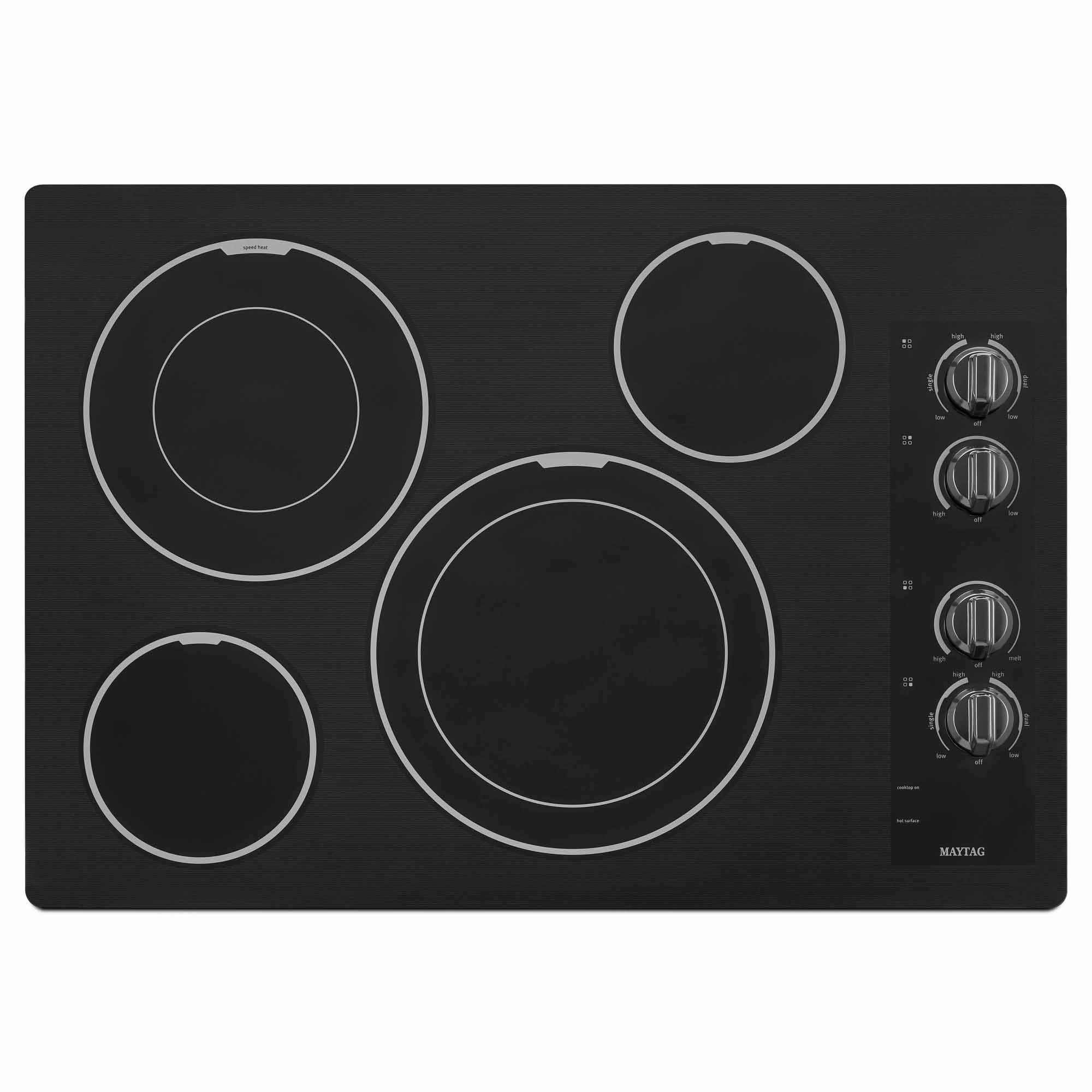 Maytag MEC9530BB 30 Electric Cooktop w\/ 2 Dual-Choice Elements - Black