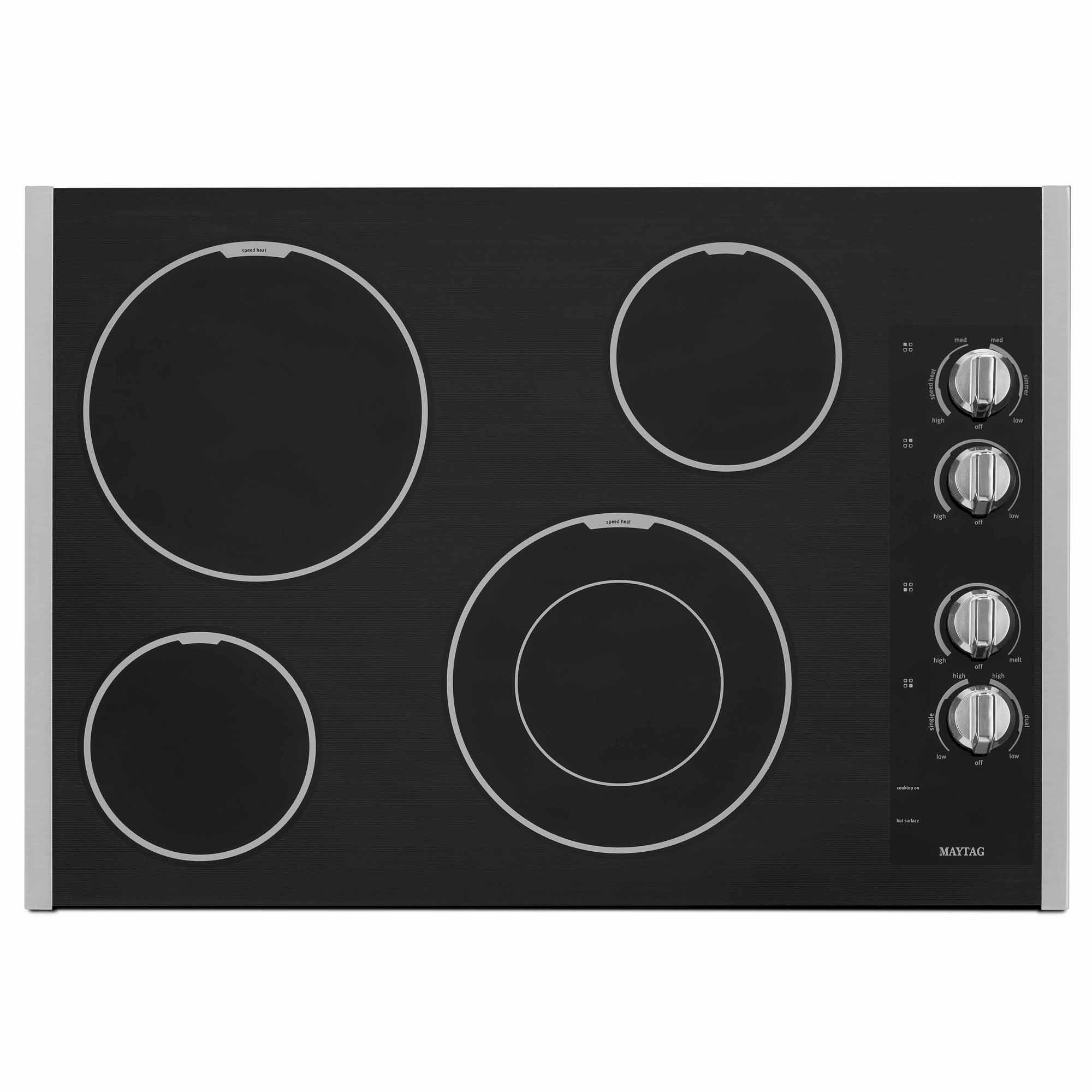 Maytag 30 Electric Glass Cooktop w\/ Dual-Choice Element - Stainless Steel - MEC7430BS