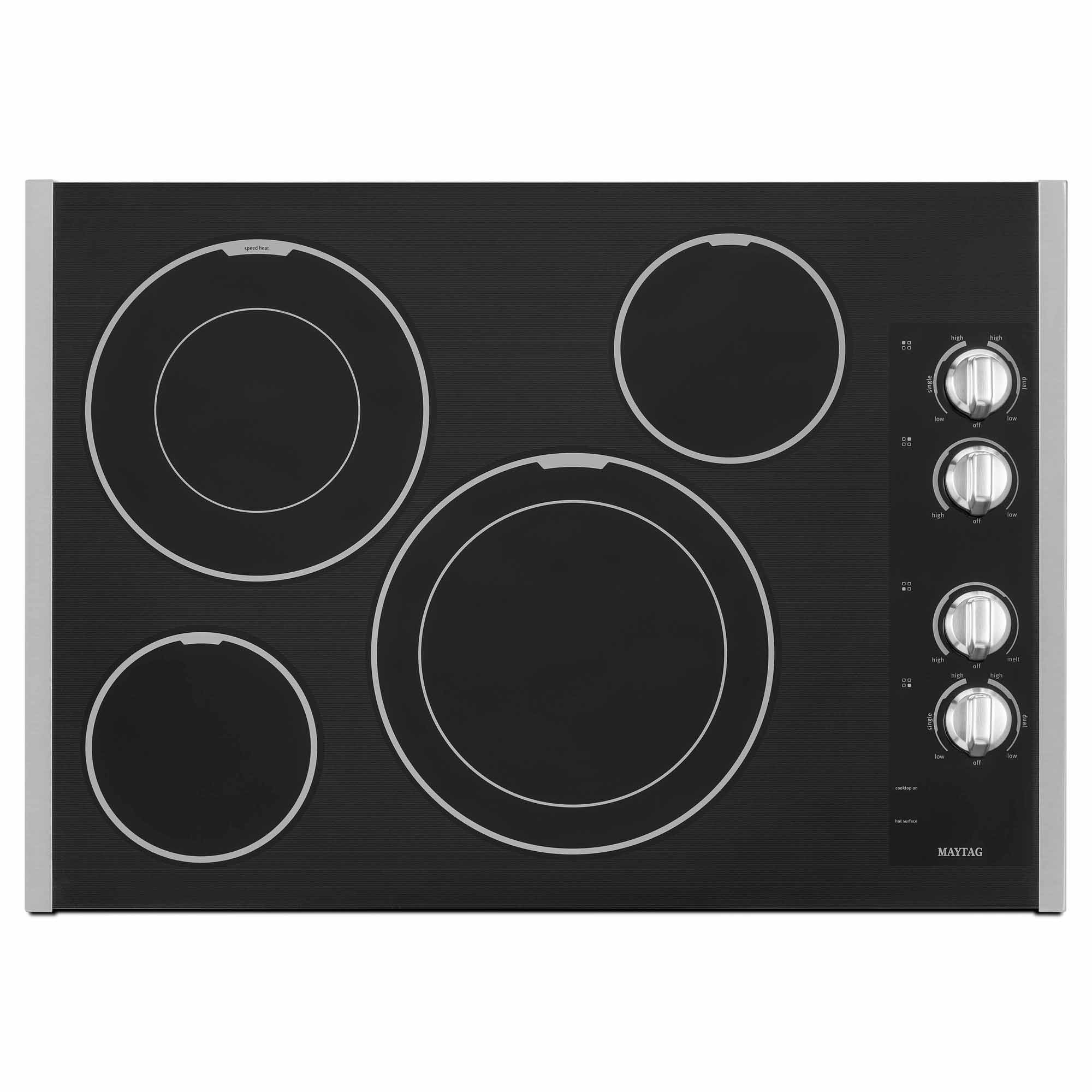 Maytag MEC9530BS 30 Electric Cooktop w\/ 2 Dual-Choice Elements - Stainless Steel