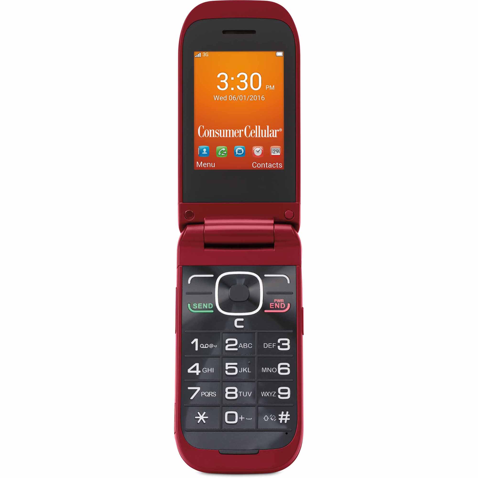 Consumer Cellular CC101-RED 101 Cell Phone - Red